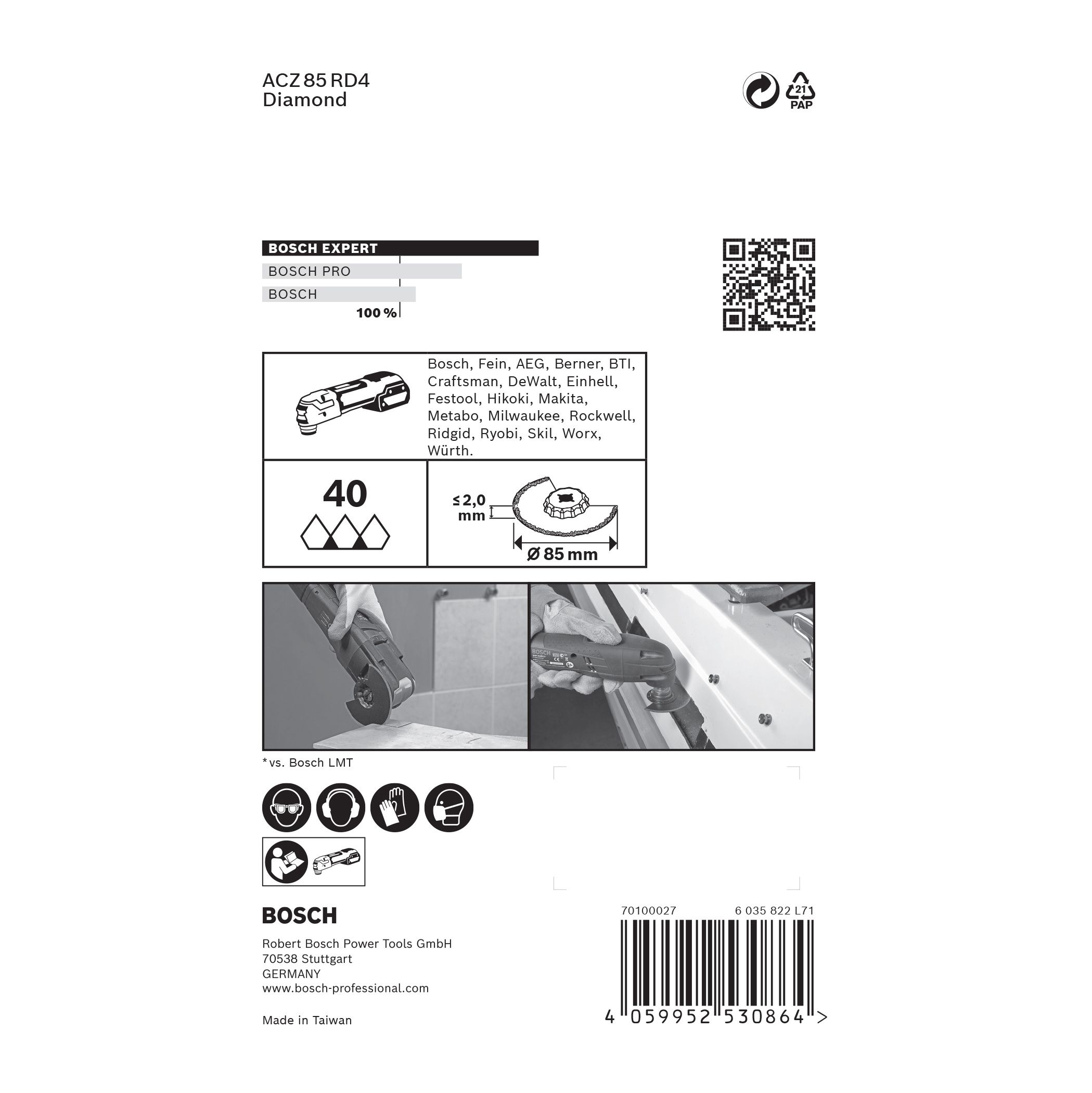 Bosch 85mm Diamond Grout removal blade - ACZ 85 RD