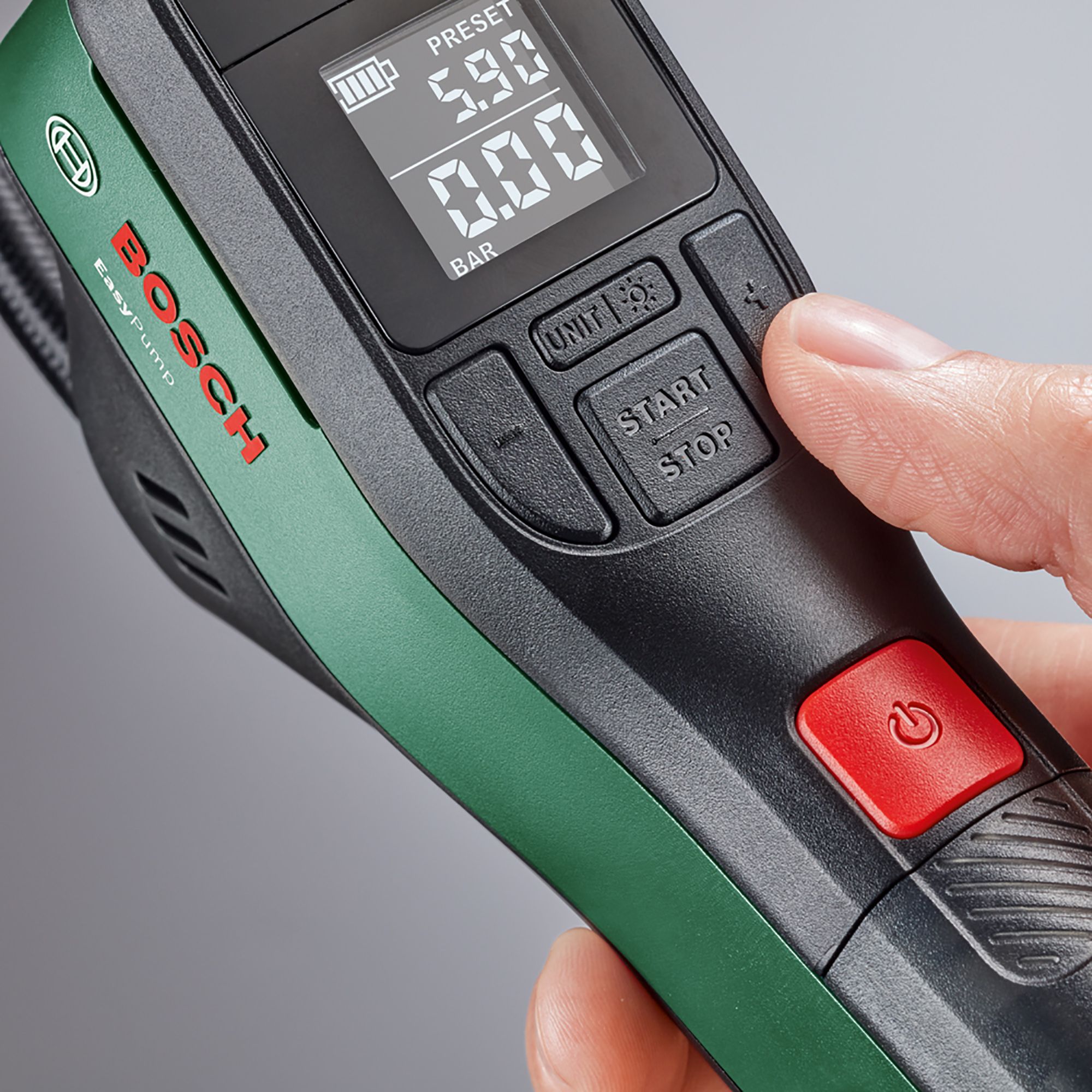 Bosch Cordless Backlit LED display Tyre inflator