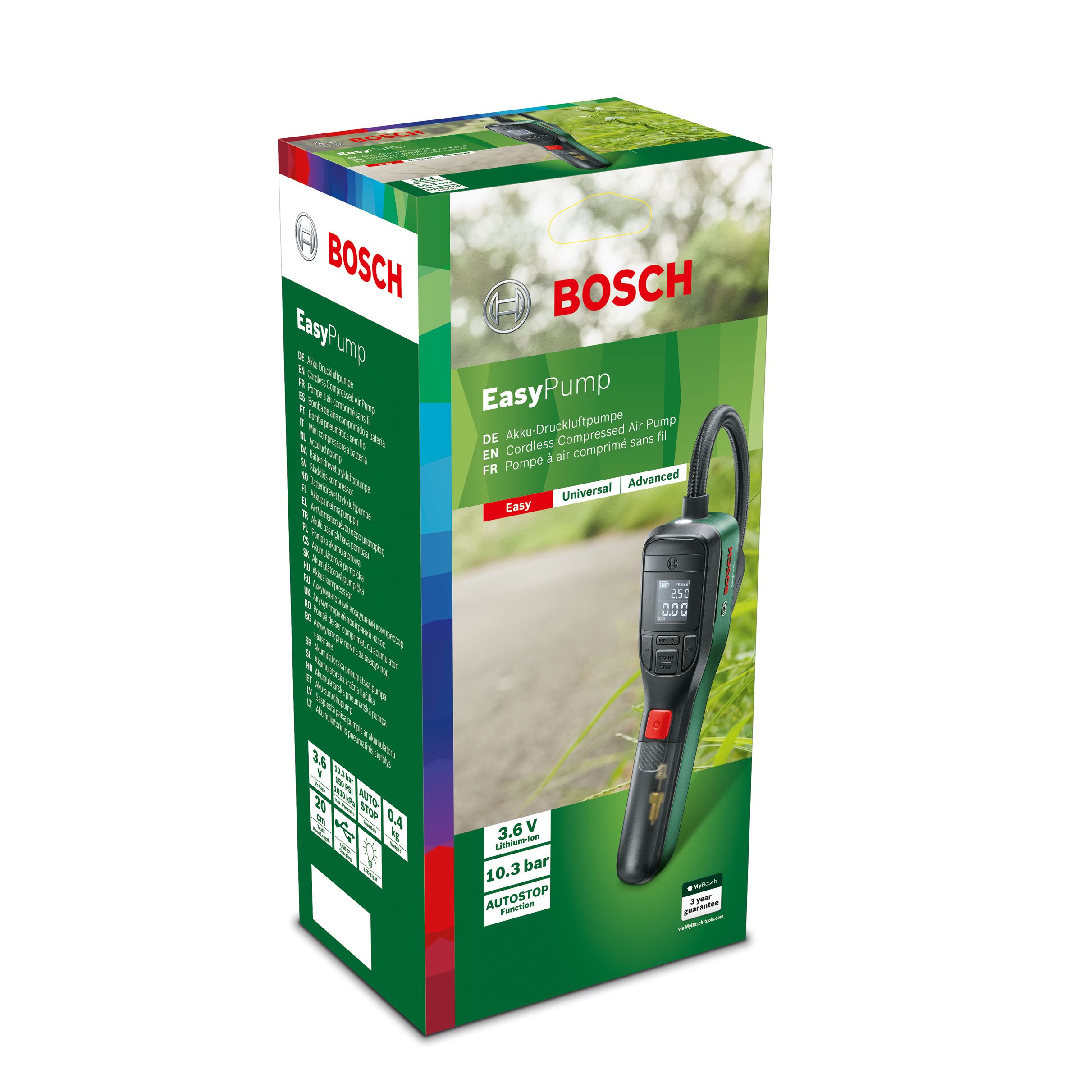Bosch Cordless Backlit LED display Tyre inflator