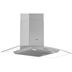 Bosch DWA94BC50B Stainless steel Curved Cooker hood, (W)90cm