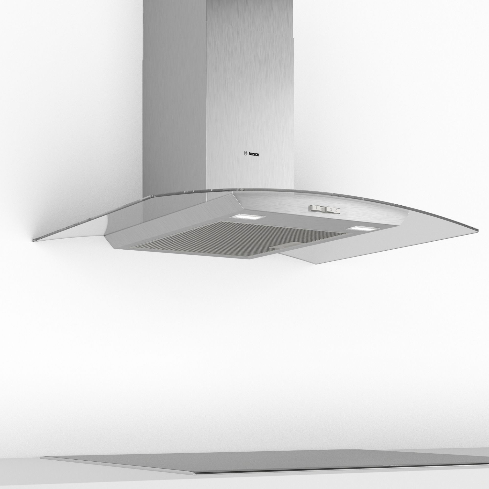 Bosch DWA94BC50B Stainless steel Curved Cooker hood, (W)90cm