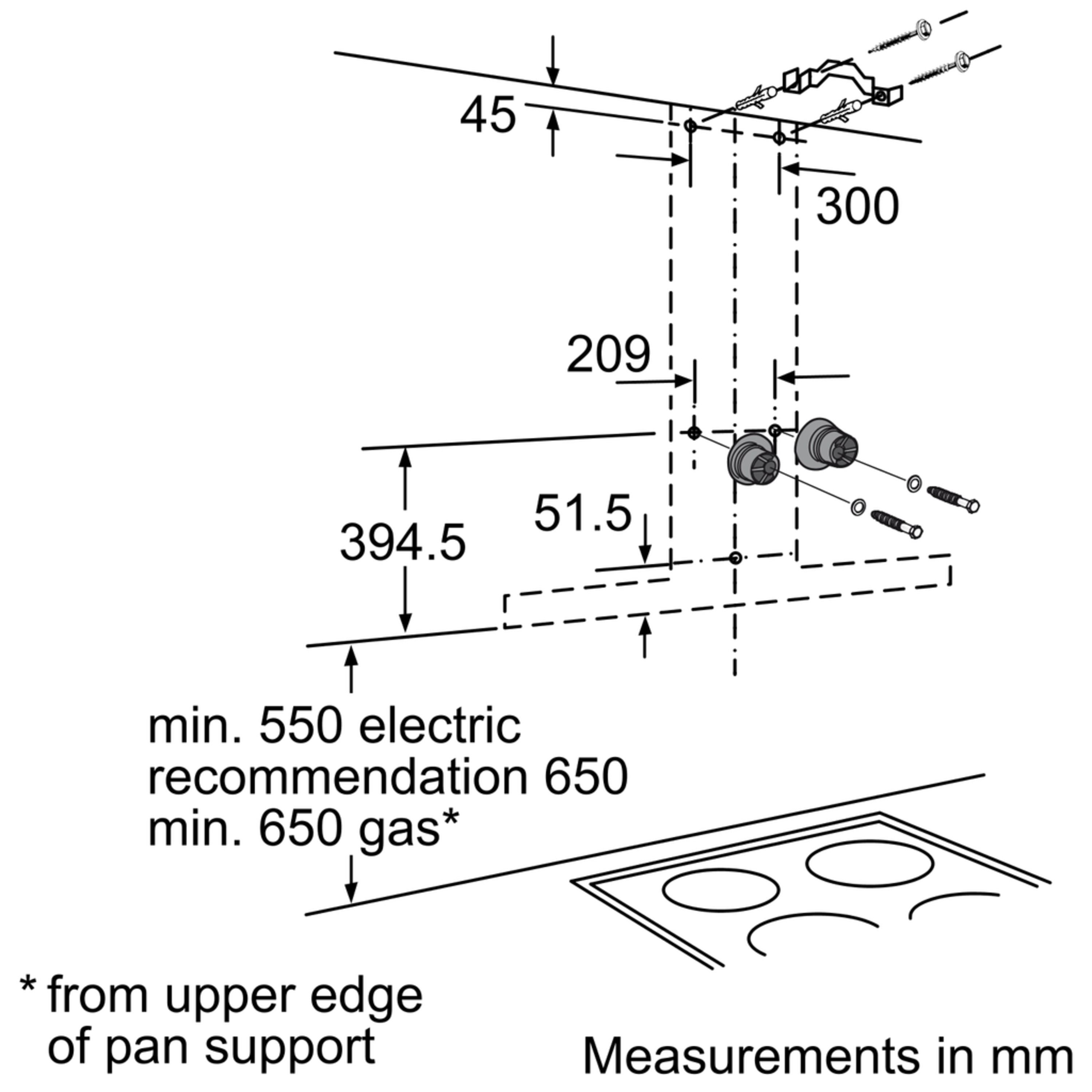 Bosch DWB094W50B Stainless steel Chimney Cooker hood, (W)90cm