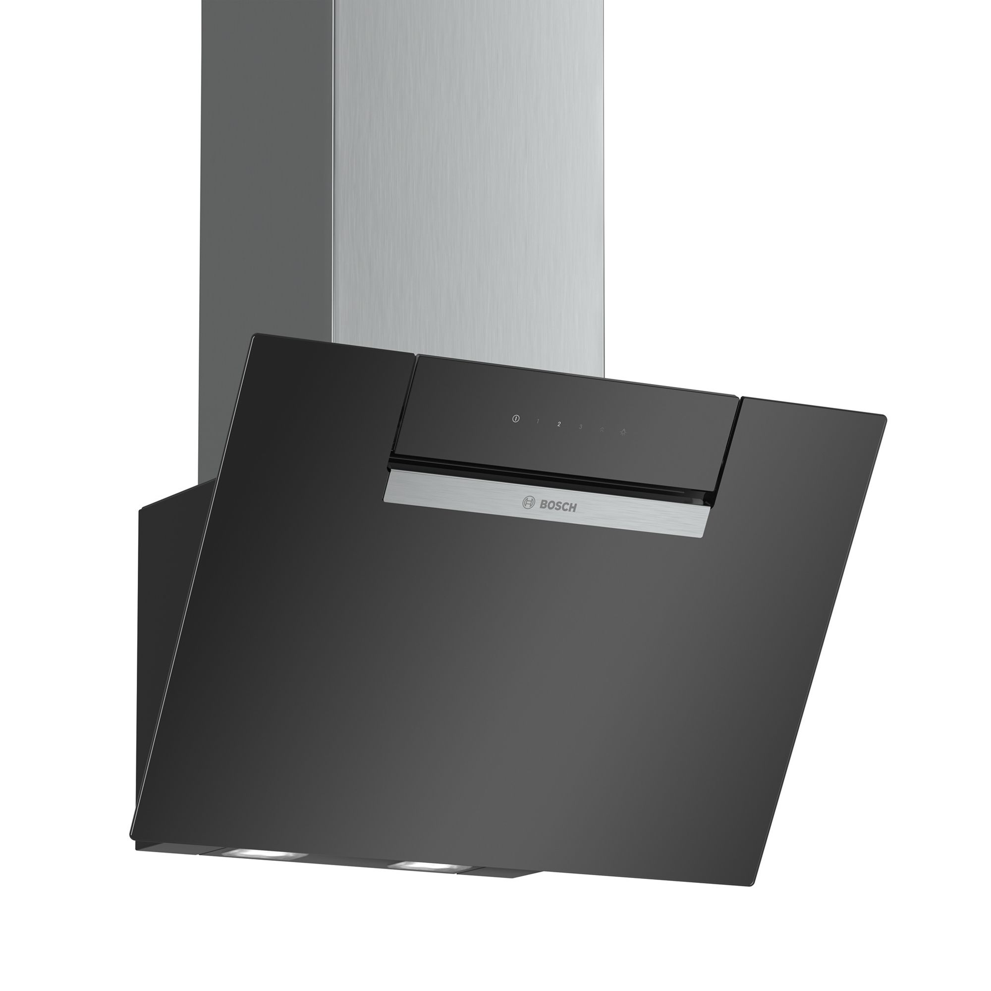 Bosch DWK67EM60B Glass Angled Cooker hood (W)60cm Black DIY at B&Q