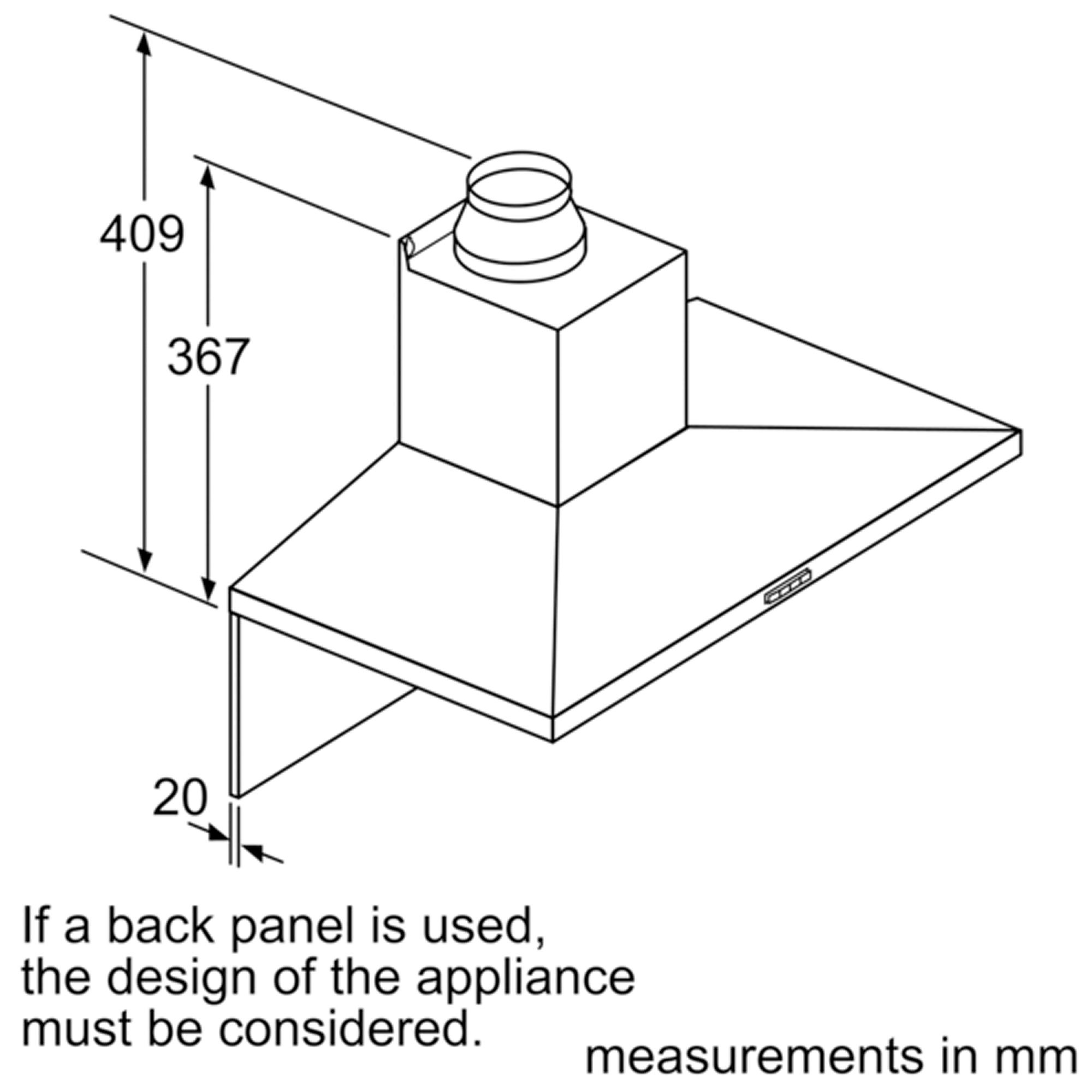 Bosch DWQ64BC50B Stainless steel Slim pyramid Cooker hood, (W)60cm