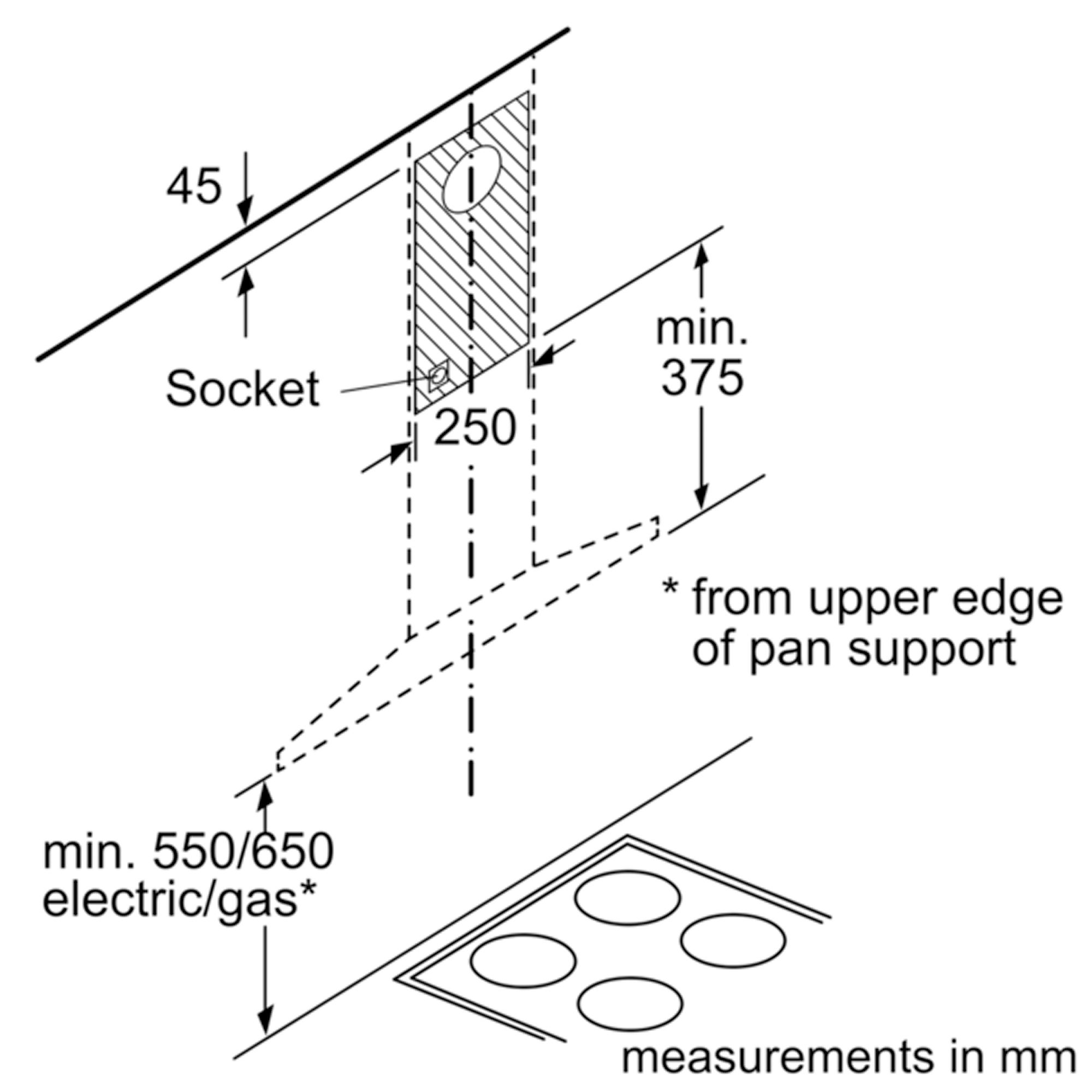 Bosch DWQ64BC50B Stainless steel Slim pyramid Cooker hood, (W)60cm
