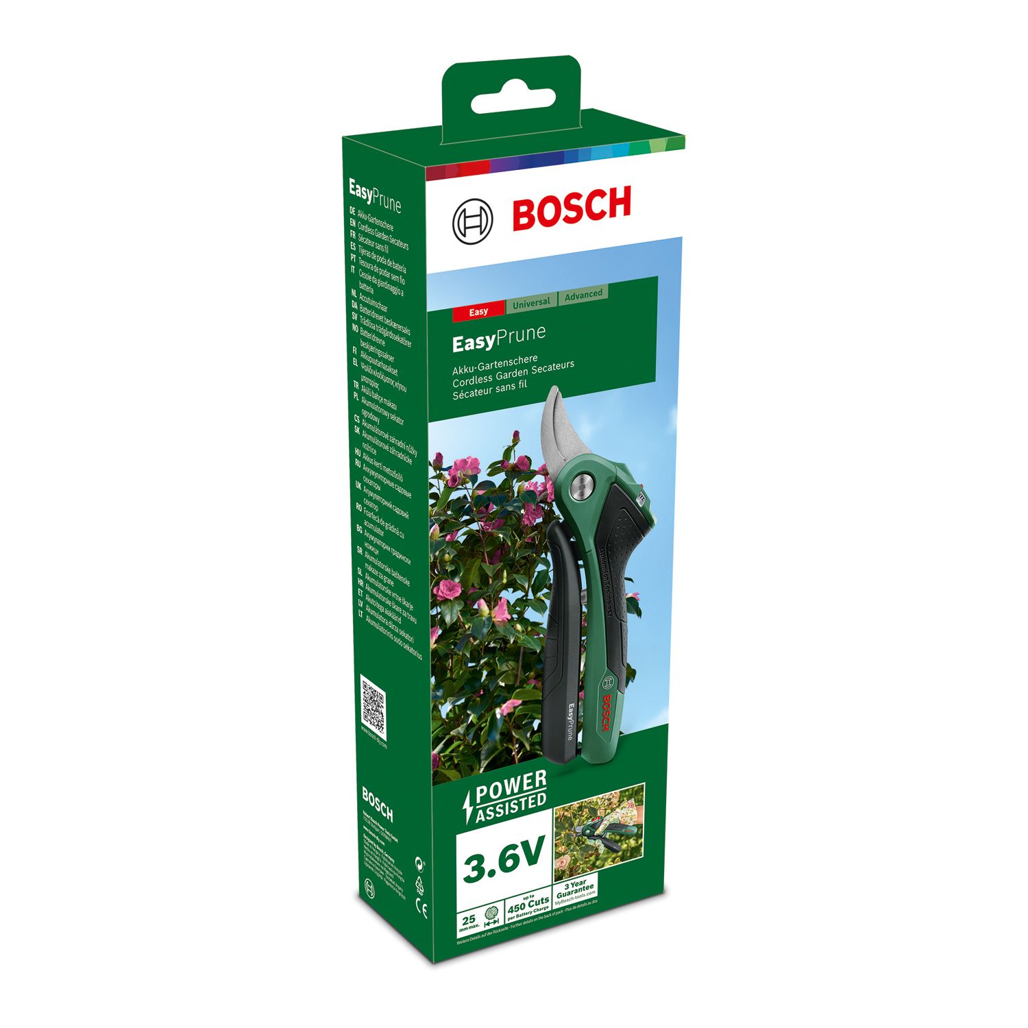 Bosch EasyPrune 3.6V Cordless Pruner - Integrated battery