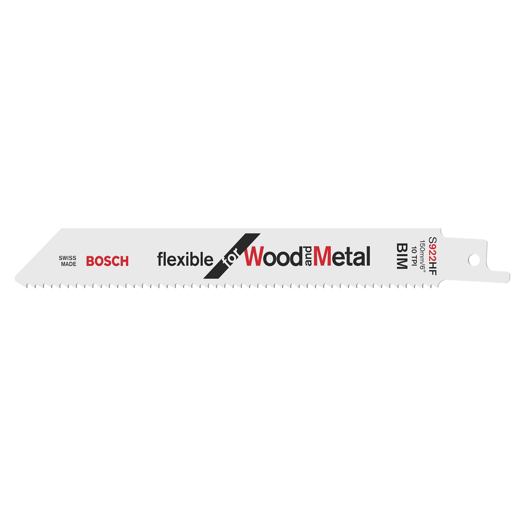 Bosch flexible for wood & metal 215mm T-shank Reciprocating saw blade - S922HF, Pack of 5