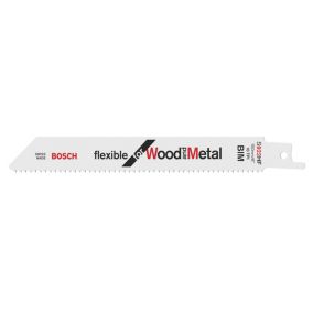 Bosch flexible for wood & metal T-shank Reciprocating saw blade S922HF (L)215mm, Pack of 5