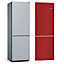 Bosch Freestanding Automatic defrost Fridge freezer with coloured panel - Grey & red