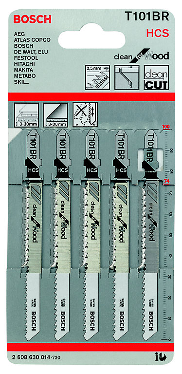 2 x T101 BIF, 1 x T101 AOF Bosch Laminate Jigsaw Blades 