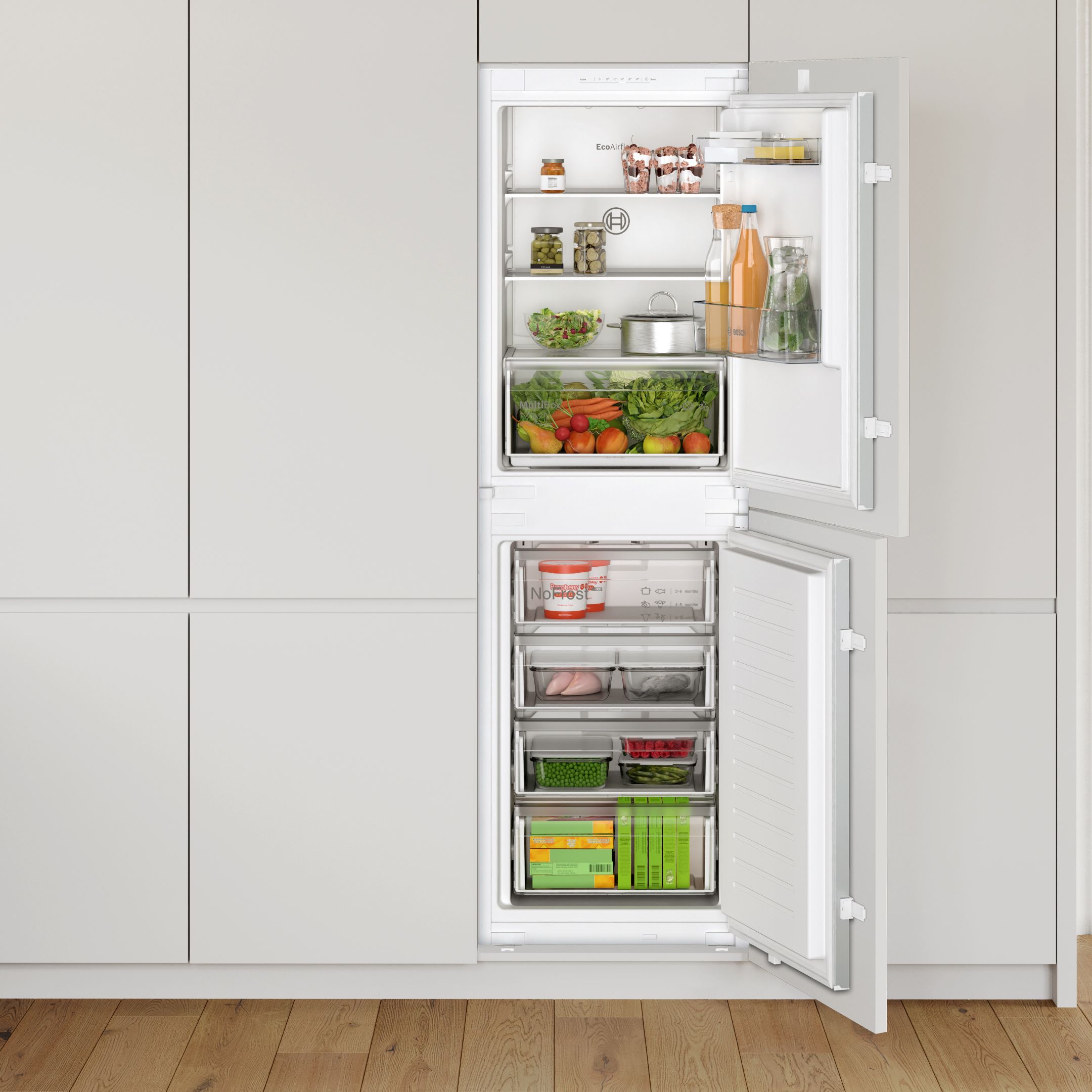 Hisense RIB291F4AWF Integrated 50/50 Frost Free Fridge Freezer with Sliding  Door Fixing Kit - White