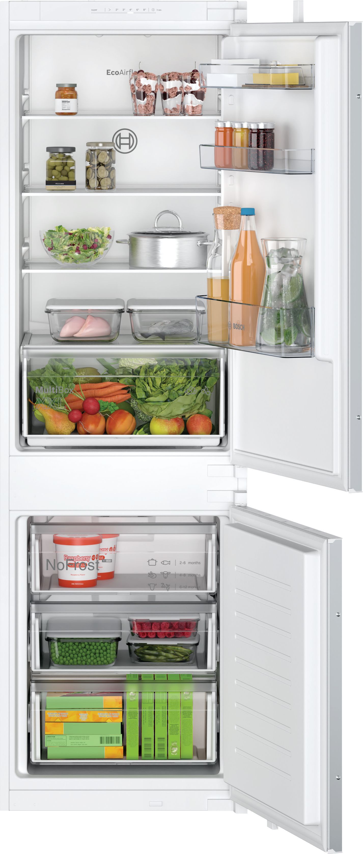 Bosch KIN86NSE0G 60:40 Built-in Frost free Fridge freezer - White