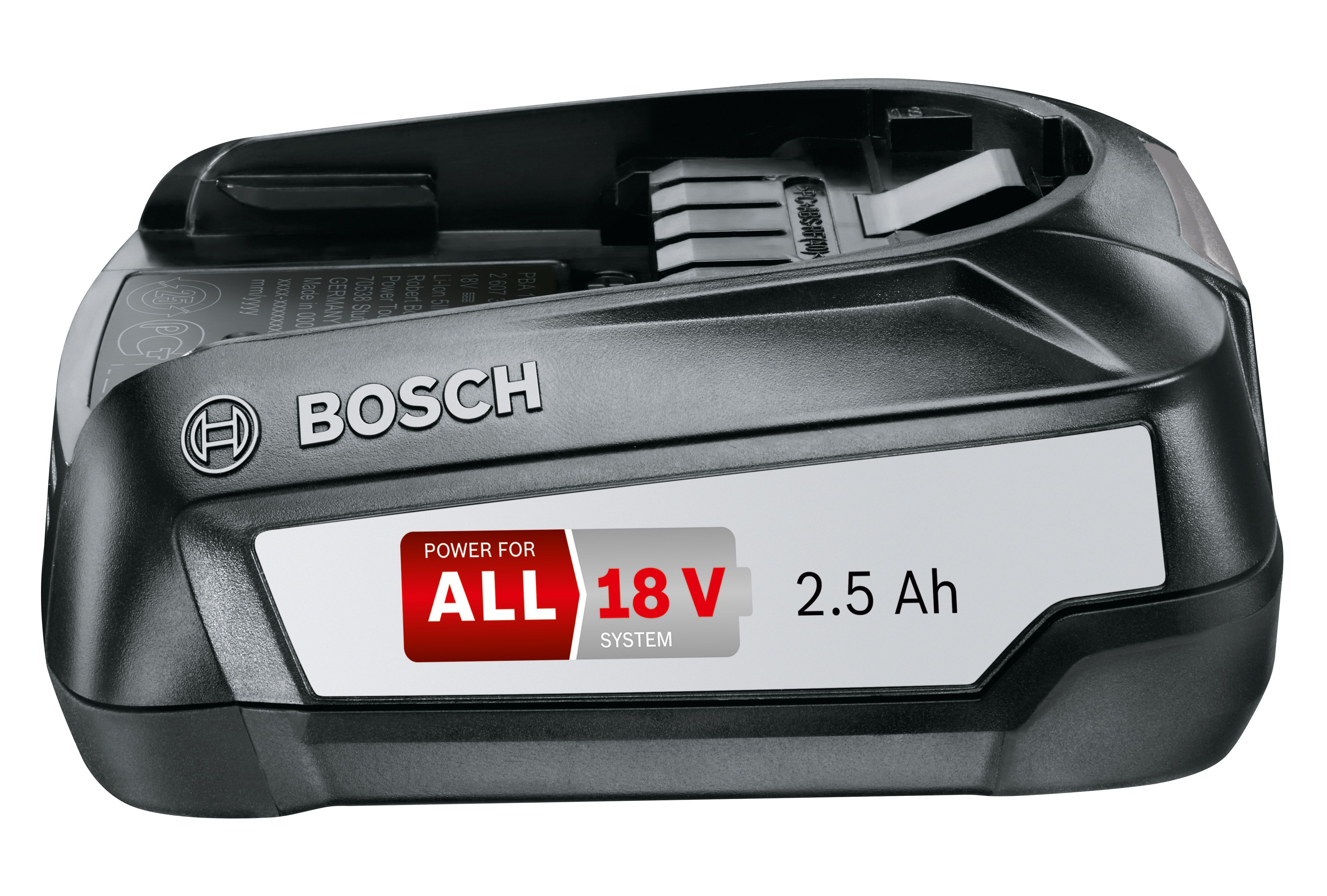 The Bosch 18V POWER FOR ALL battery system.