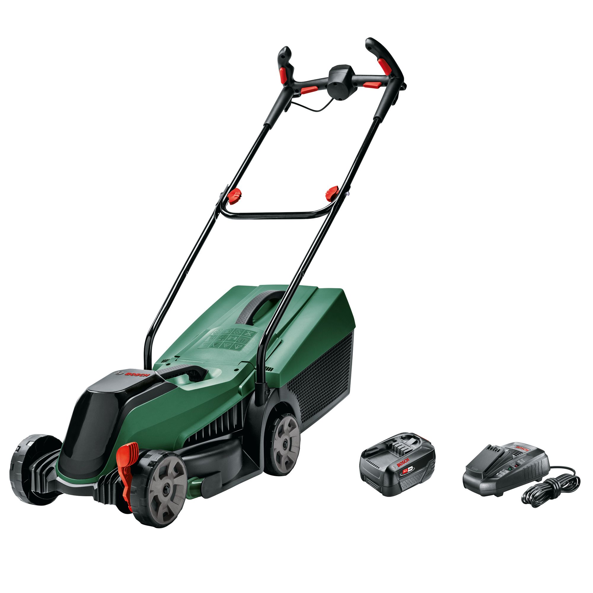 Bosch battery lawn mower with online roller