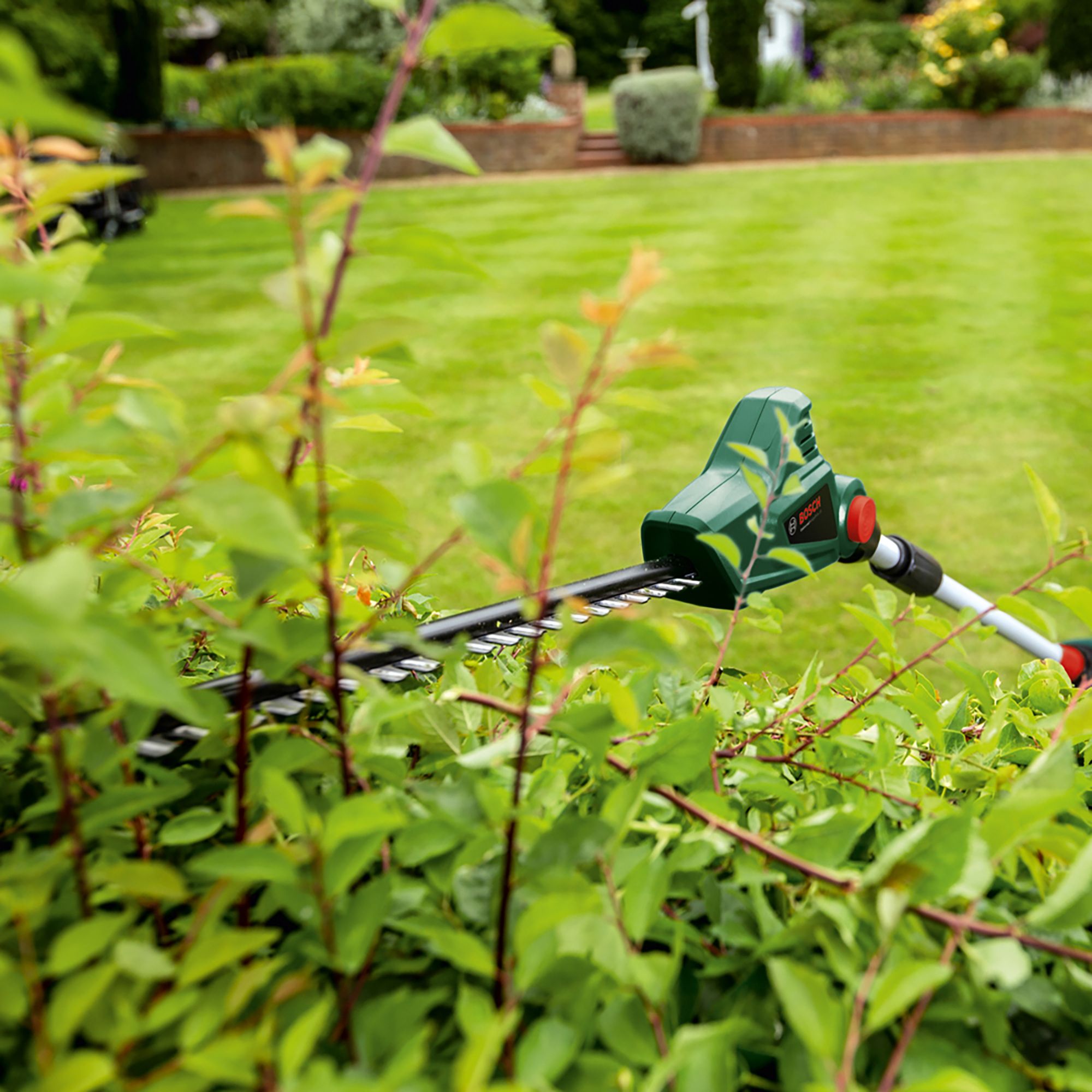 Bosch cordless long reach hedge trimmer sale