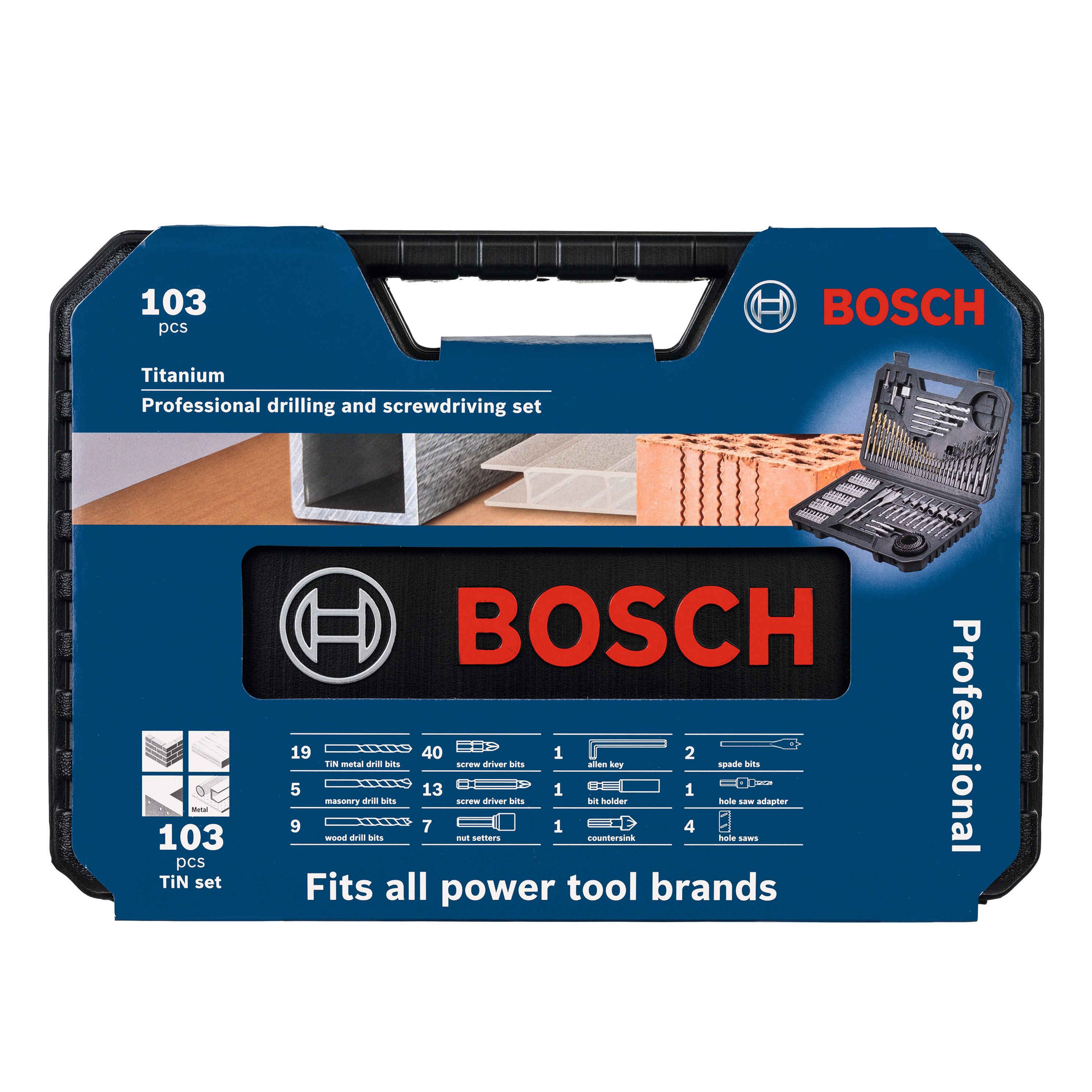 Bosch Professional 103 piece Round Multi purpose Drill bit set X103Ti