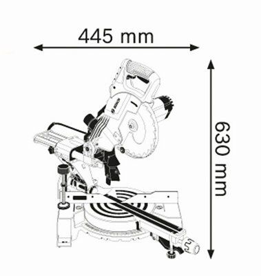 Bosch Professional 1250W 230V 216mm Corded Sliding double compound mitre saw GCM 800 SJ