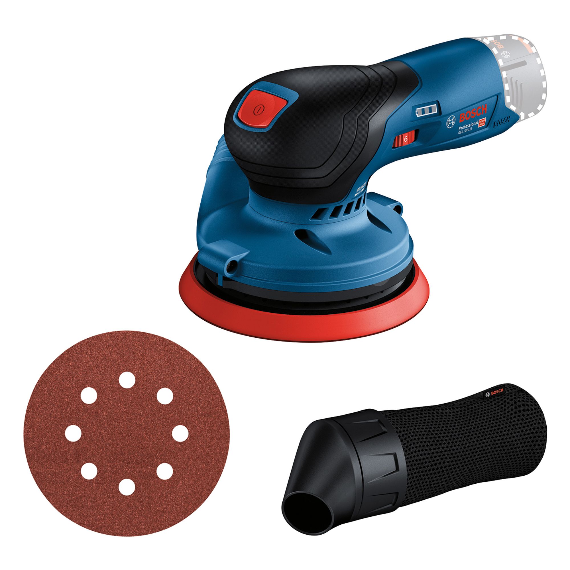 Bosch Professional 12V 125mm Li-ion Airstream Cordless Random orbit sander (Bare Tool) - GEX 12V 125