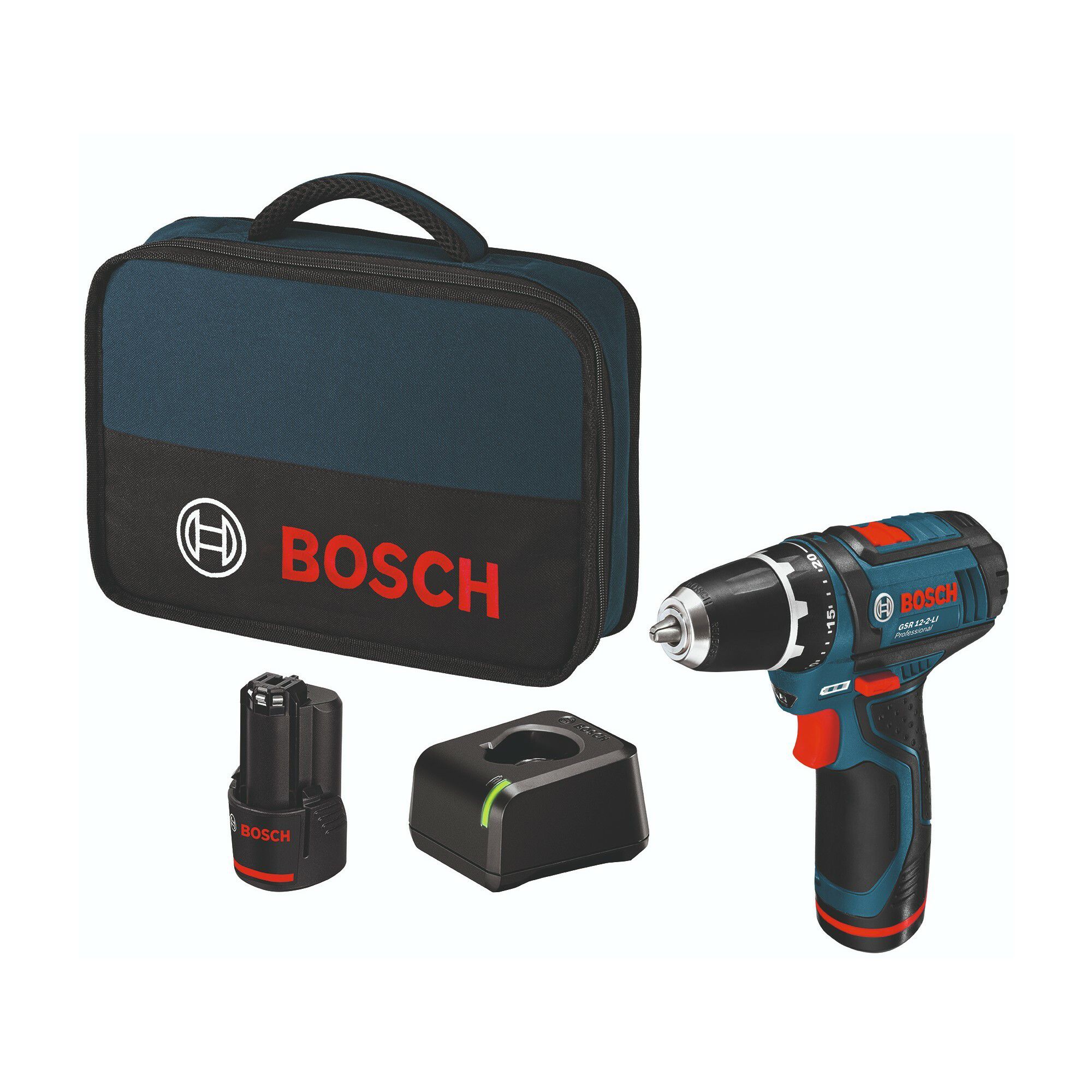 Bosch Professional 12V Li-ion Cordless Drill driver (2 x 2Ah) GSR