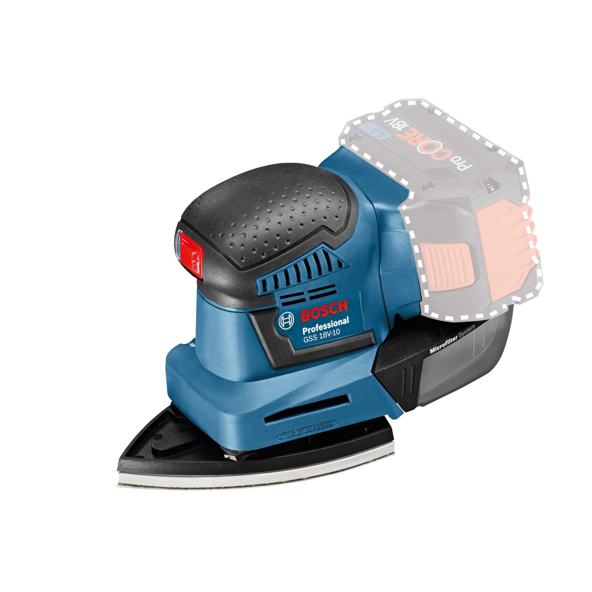Bosch Professional 18V Coolpack Cordless Sheet sander (Bare Tool) - GSS 18V-10