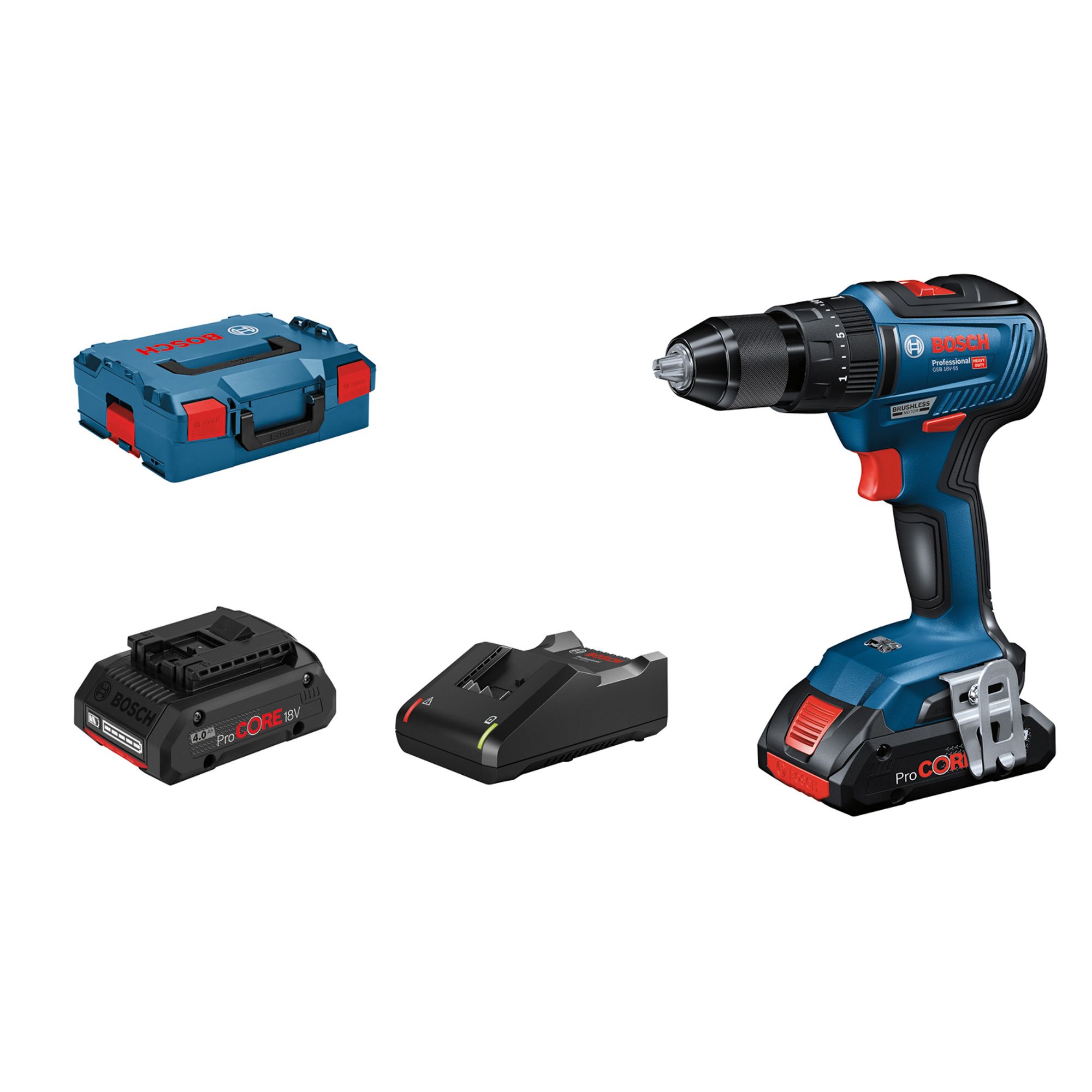 Bosch Professional 18V Li-ion Cordless Combi drill (2 x 2Ah) GSB