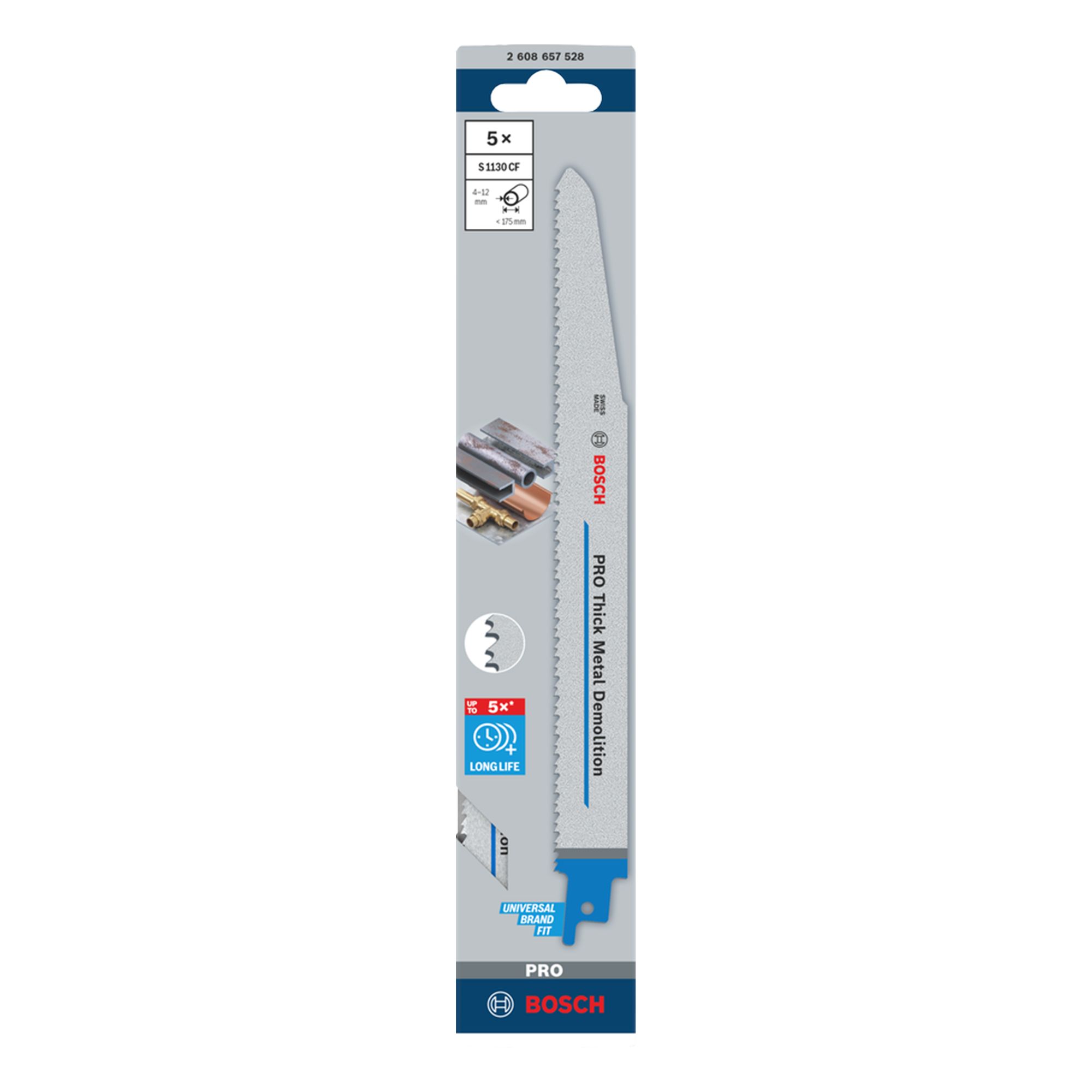 Bosch Professional 225mm Universal shank Reciprocating saw blade - 2 ...