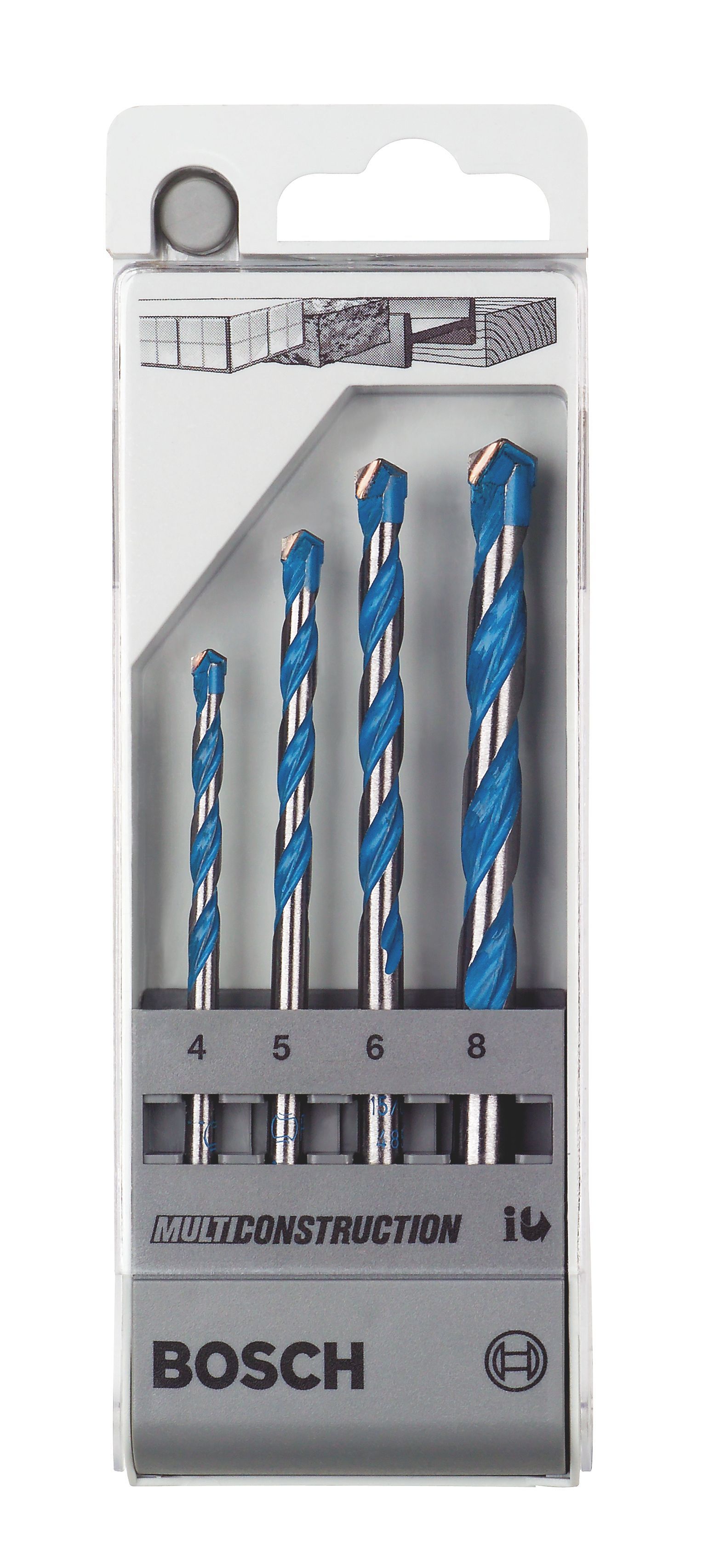 Bosch Professional 4 piece Round Multi purpose Drill bit set DIY