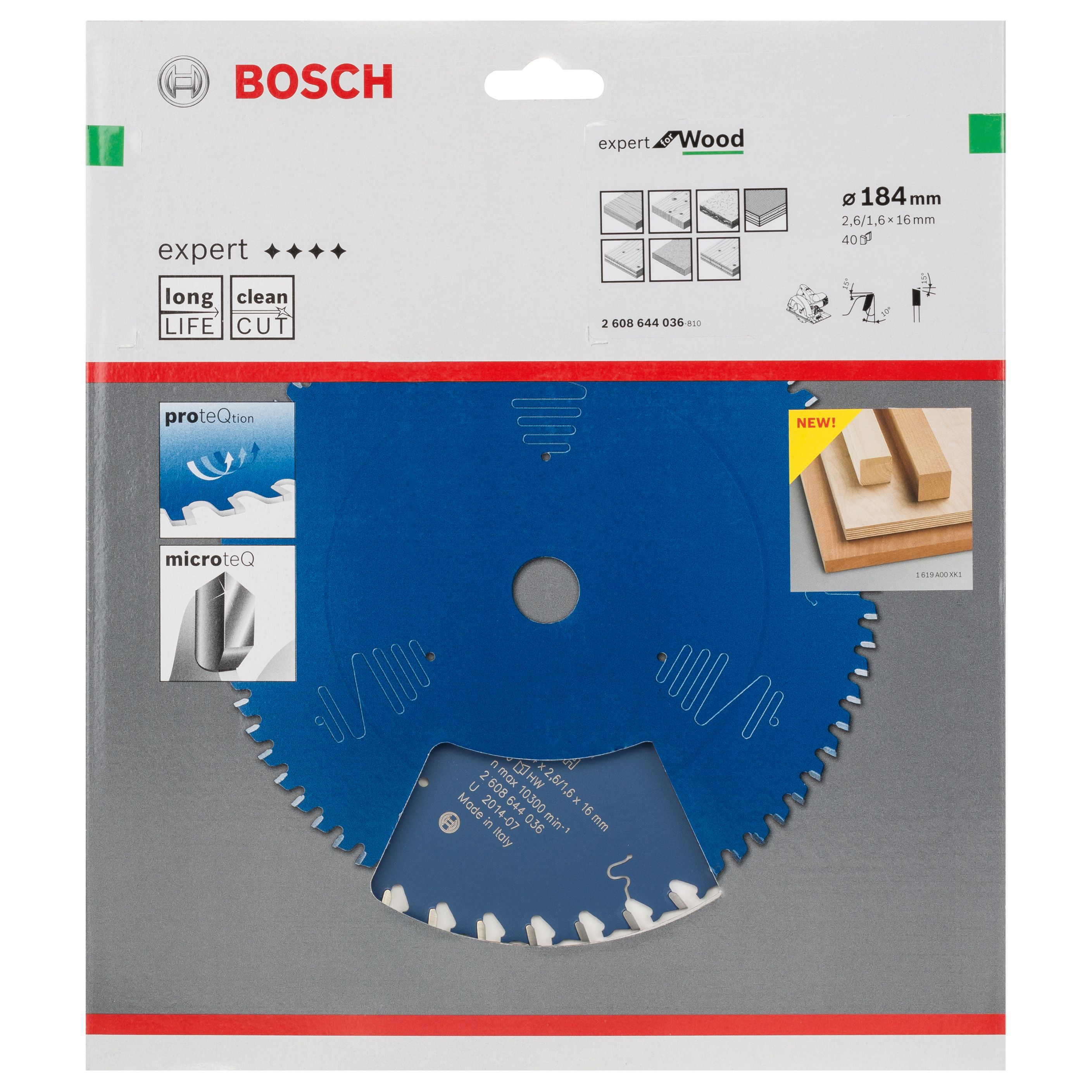 Bosch Professional 40T Circular saw blade (Dia)184mm