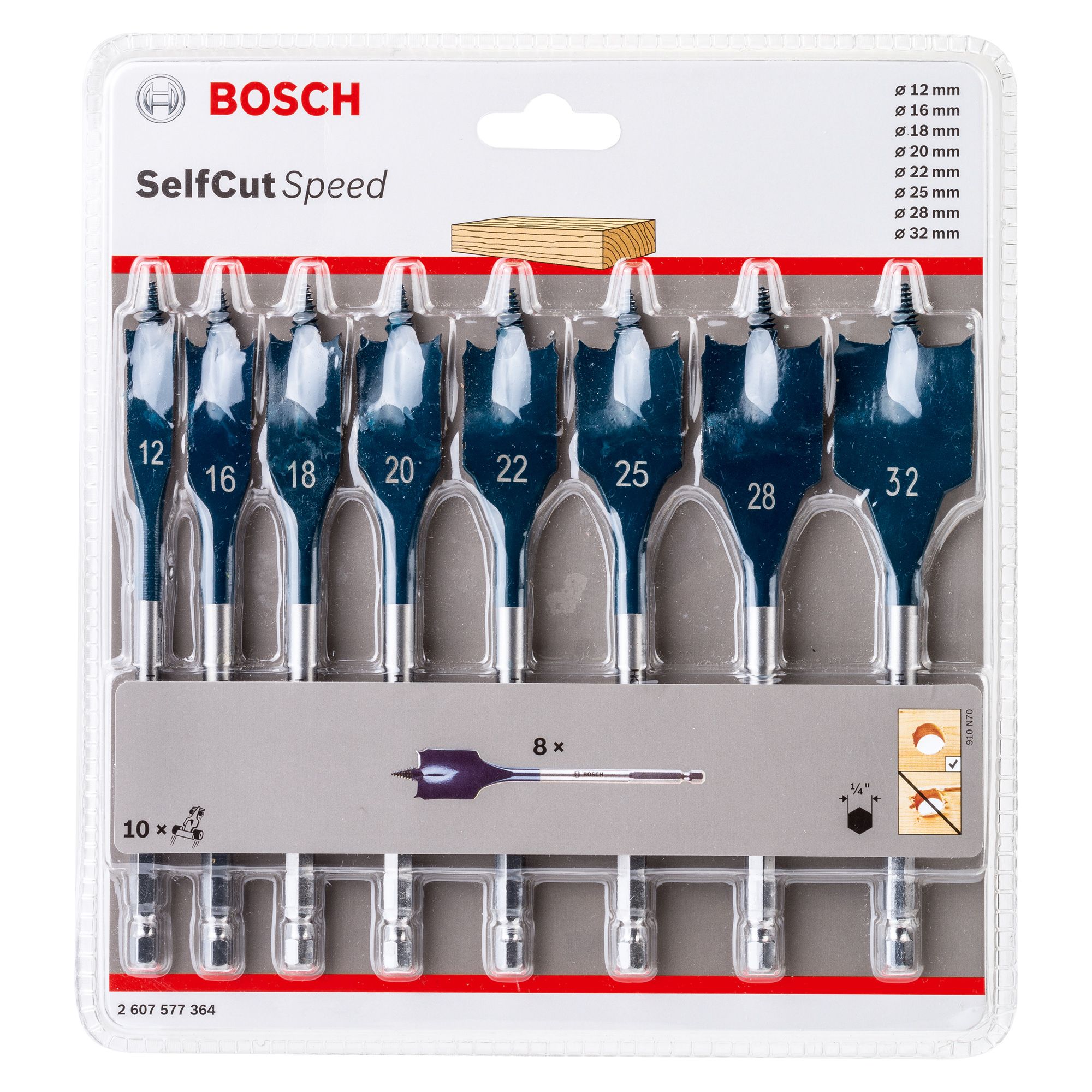 Bosch Professional 8 piece Flat Drill bit DIY at B Q