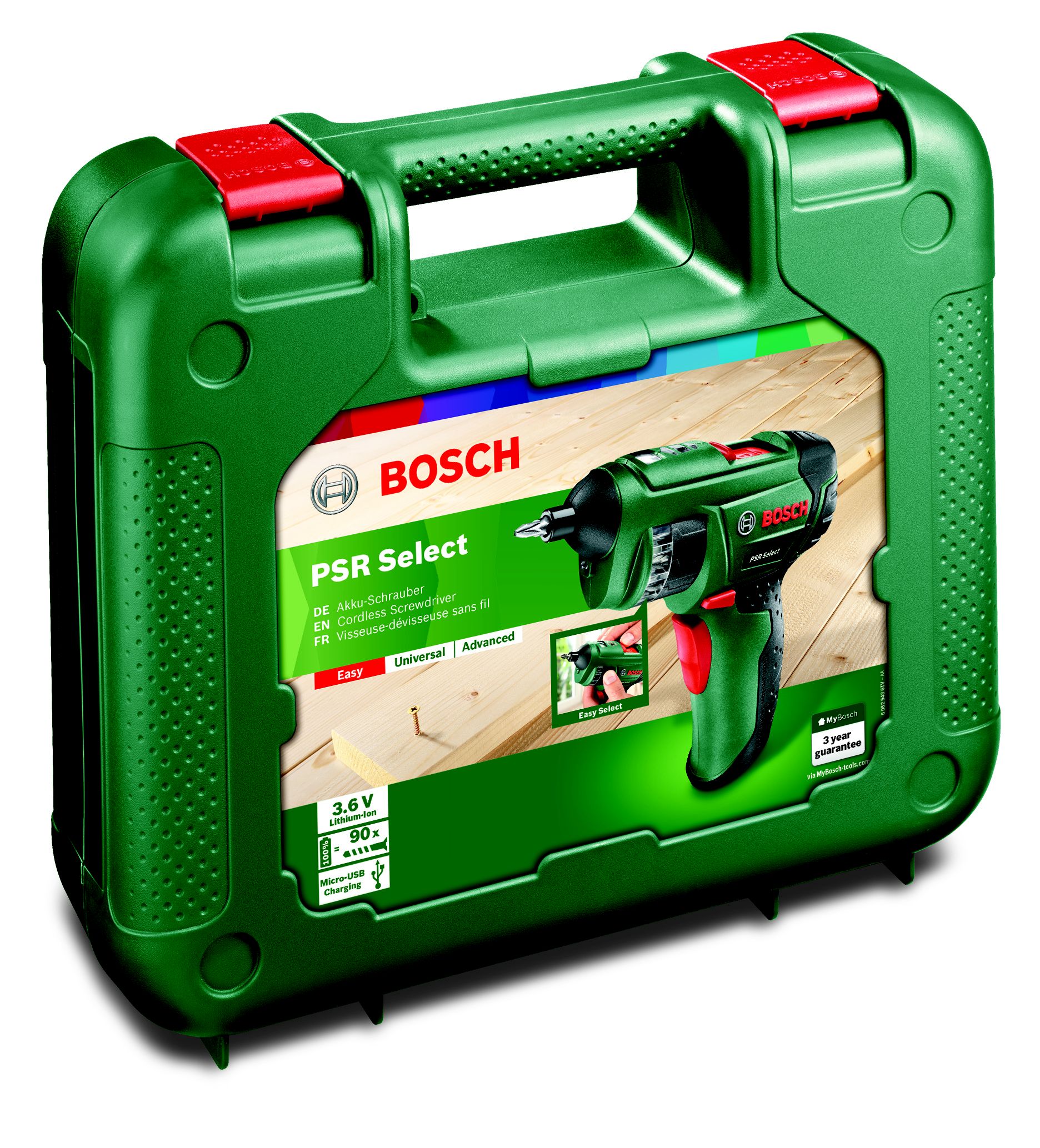 Bosch PSR Select 3.6V 1.5 Li ion Cordless Screwdriver DIY at B Q