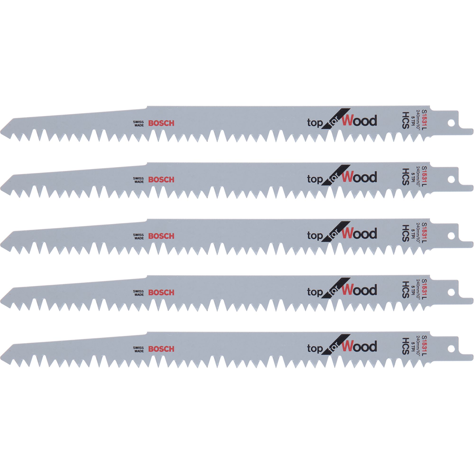 Bosch Reciprocating saw blade set (5 piece) - S1531L
