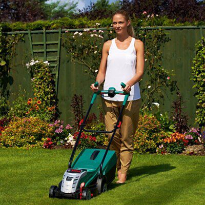 Bosch cordless lawn online mower battery