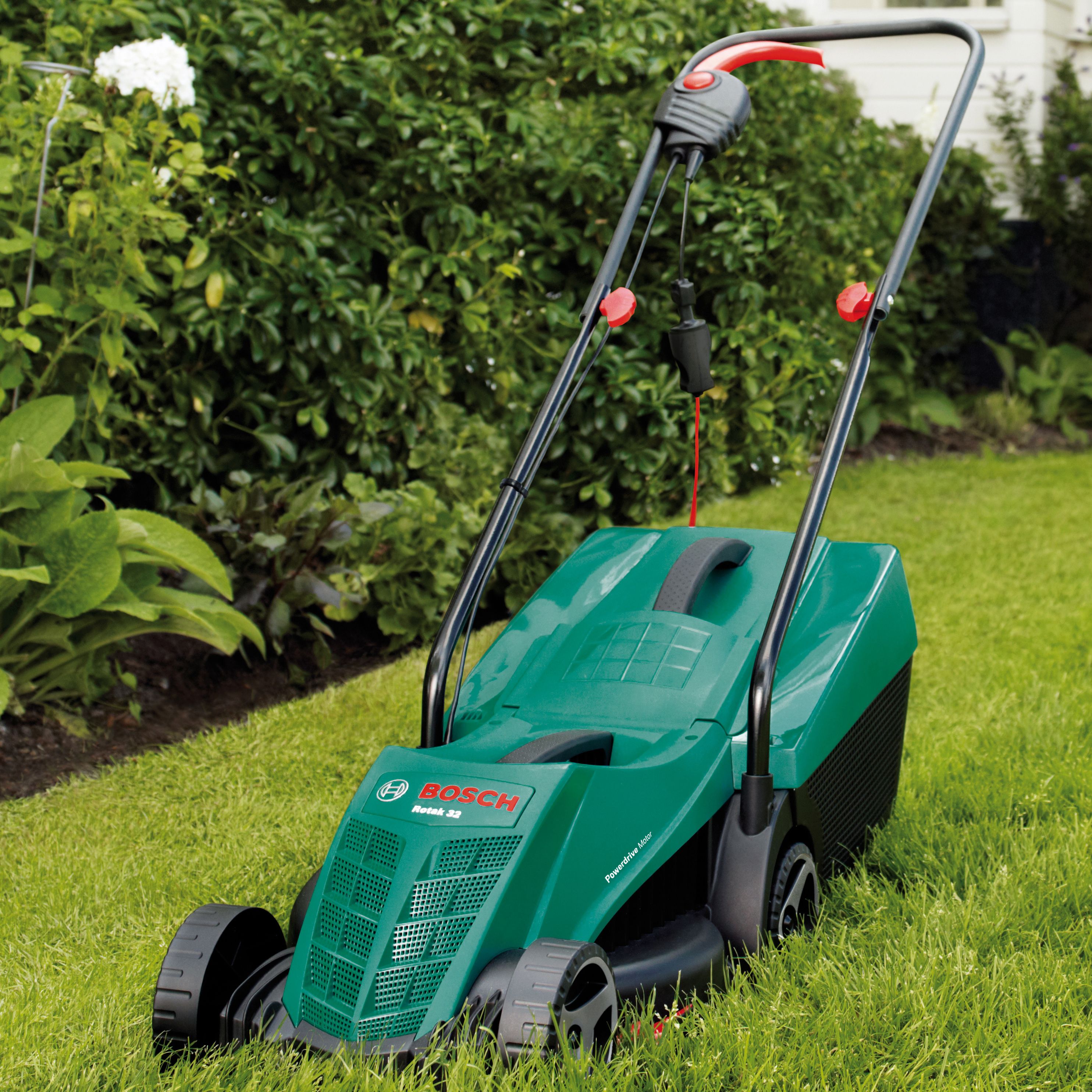 Bosch Rotak 320ER Corded Rotary Lawnmower DIY at B Q