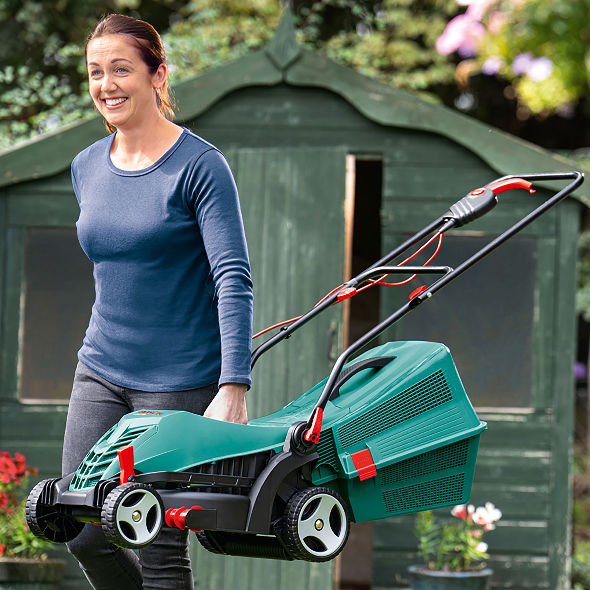 Bosch Rotak 34 R Corded Rotary Lawnmower DIY at B Q