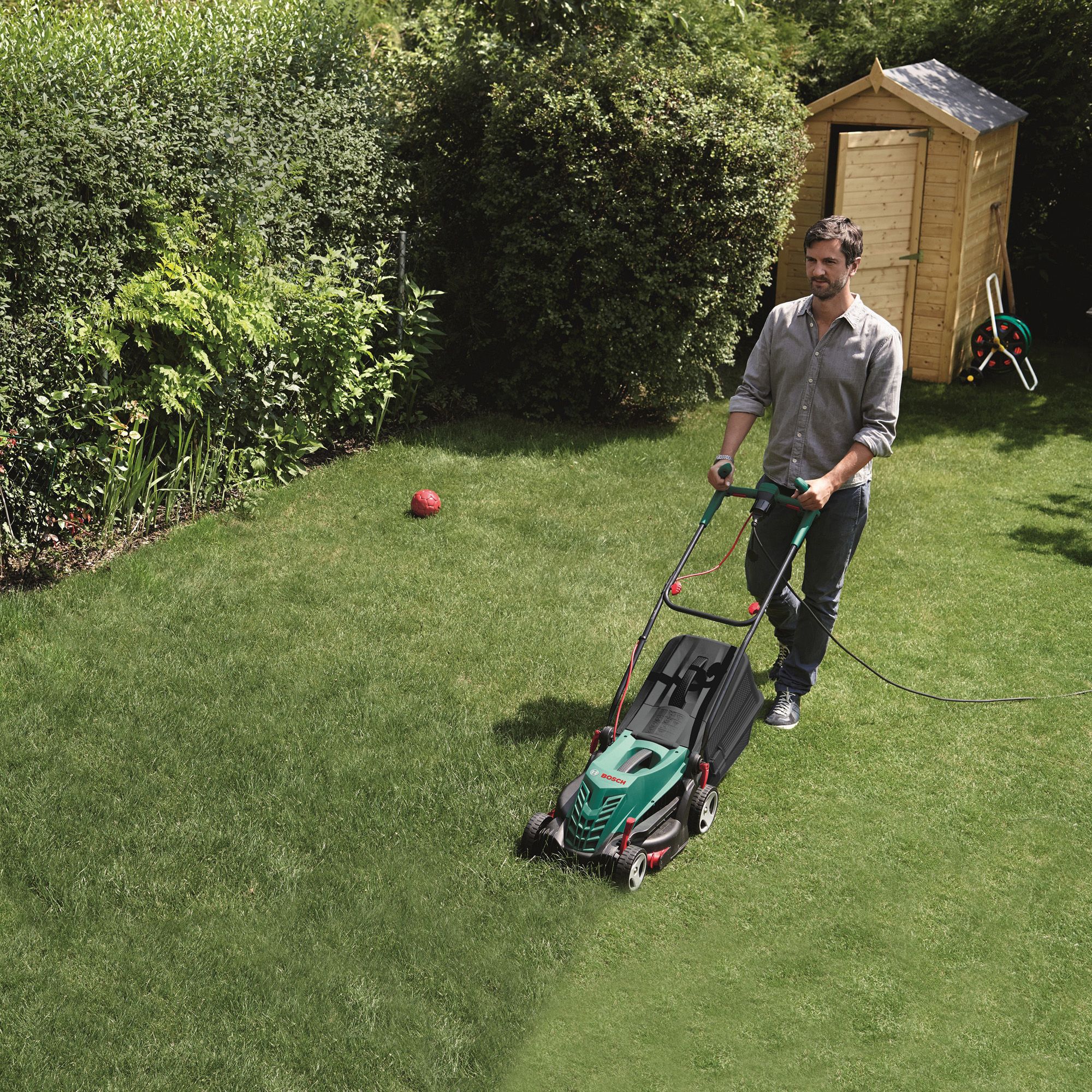 Bosch rotak 34 r online corded rotary lawn mower