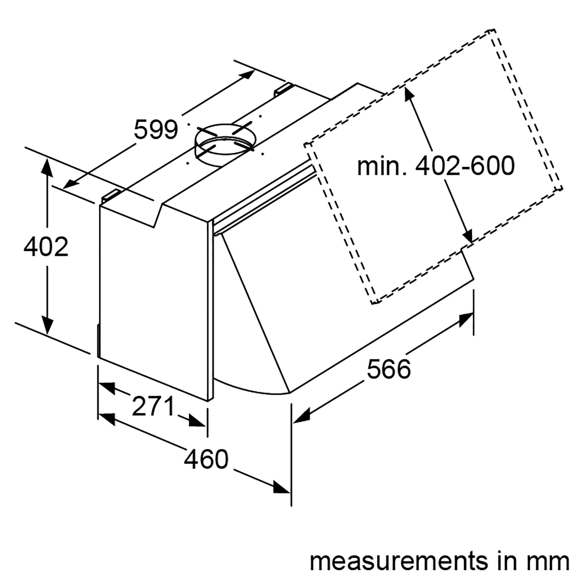 Bosch Series 2 DEM66AC00B Integrated Cooker hood (W)60cm - Stainless steel effect
