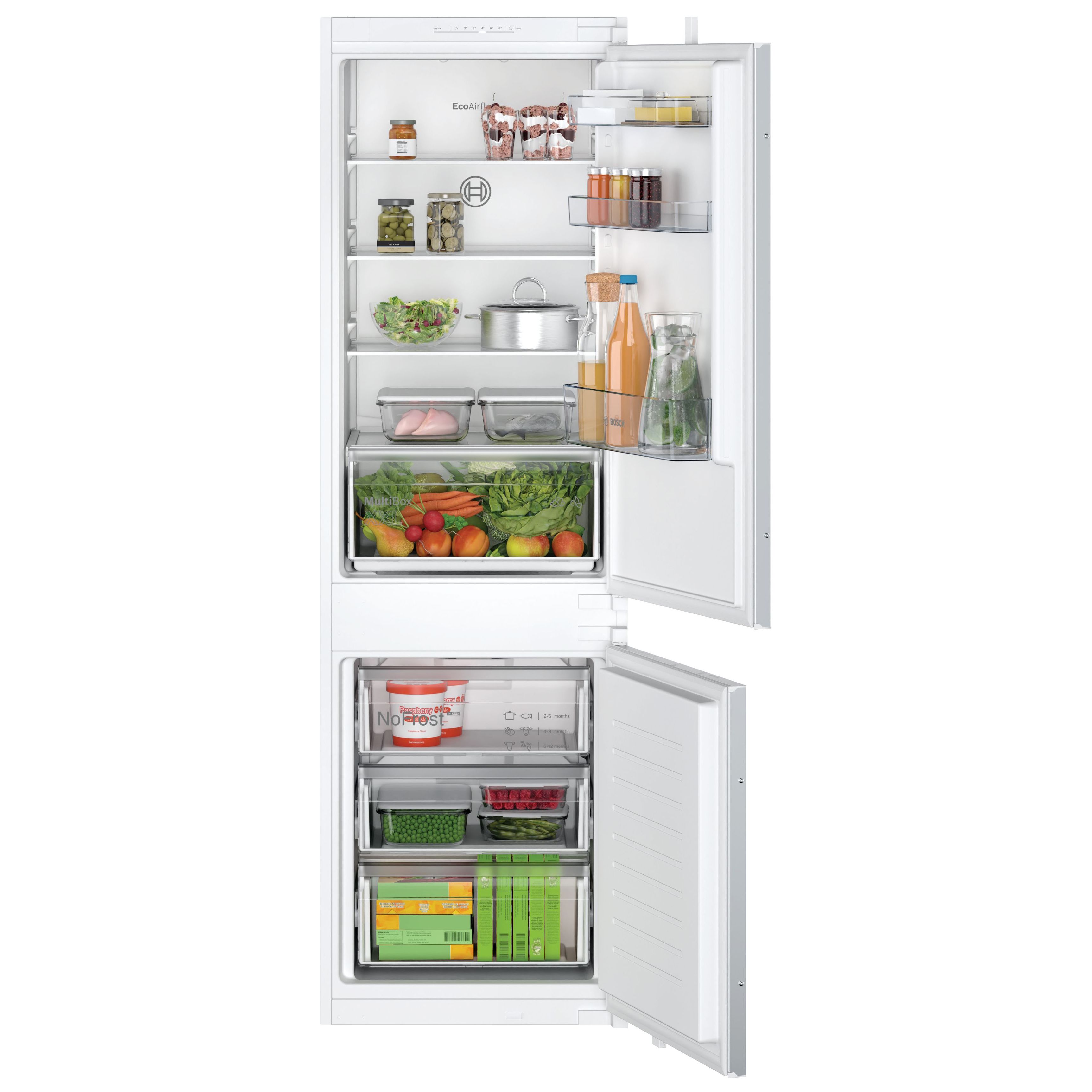 Bosch Series 2 KIN86NSE0G 60:40 Traditional Built-in Frost free Fridge freezer - White