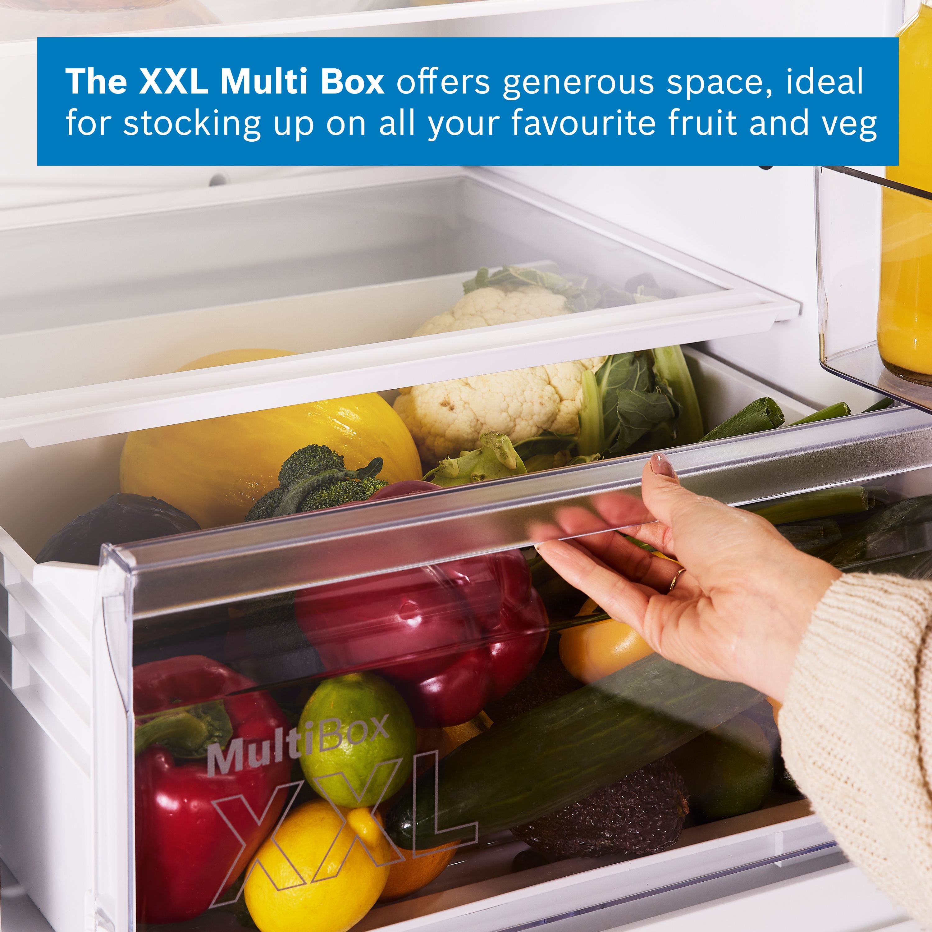 Bosch Series 2 KIN86NSE0G 60:40 Traditional Built-in Frost free Fridge freezer - White