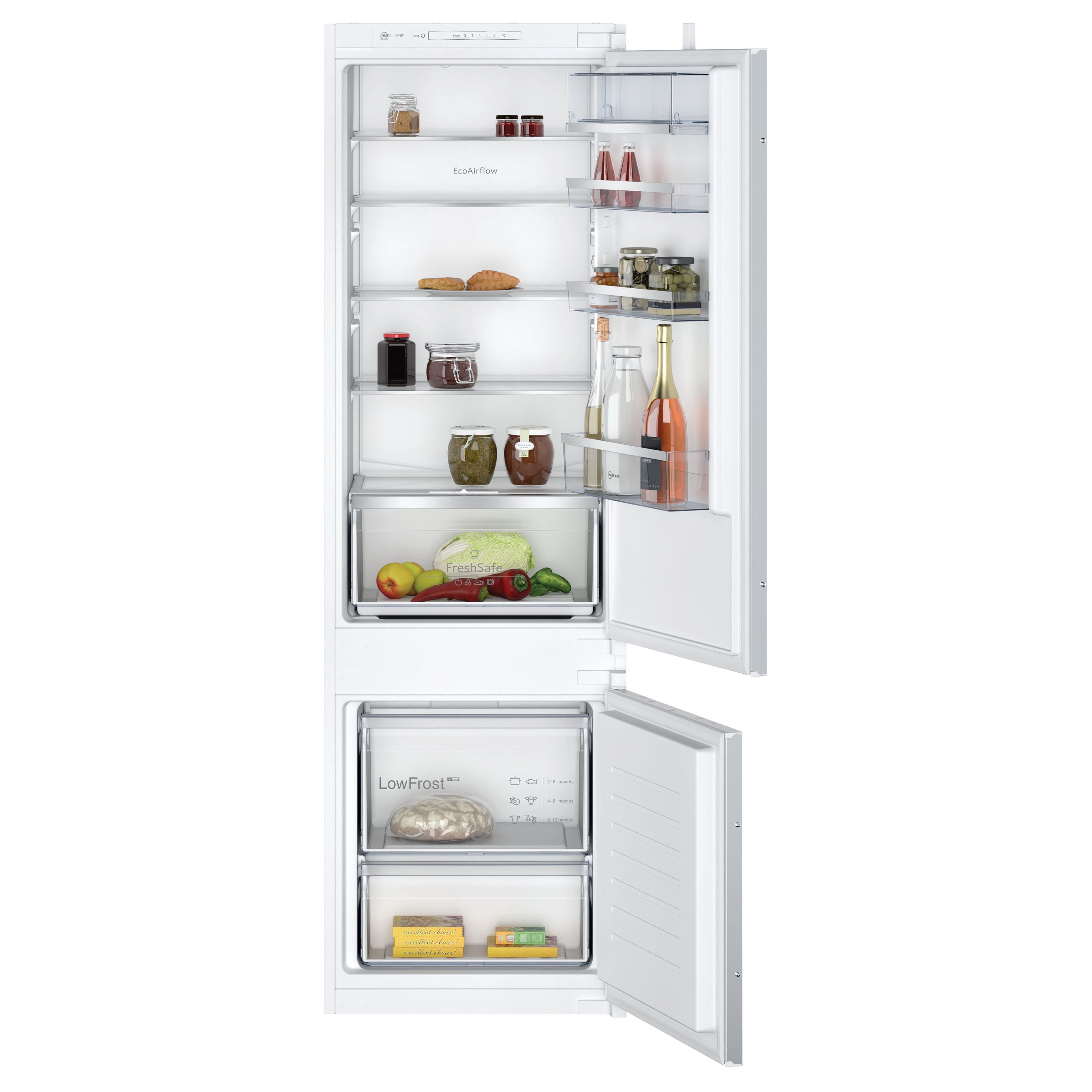 Bosch Series 4 KIN86VSE0G 60:40 Traditional Integrated Frost free Fridge freezer
