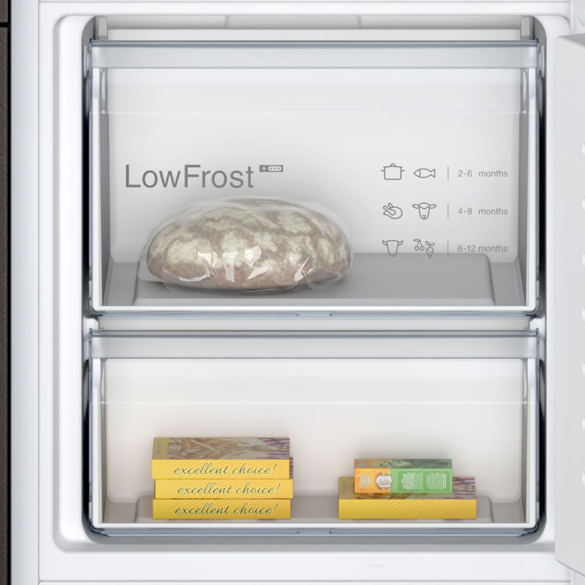 Bosch Series 4 KIN86VSE0G 60:40 Traditional Integrated Frost free Fridge freezer