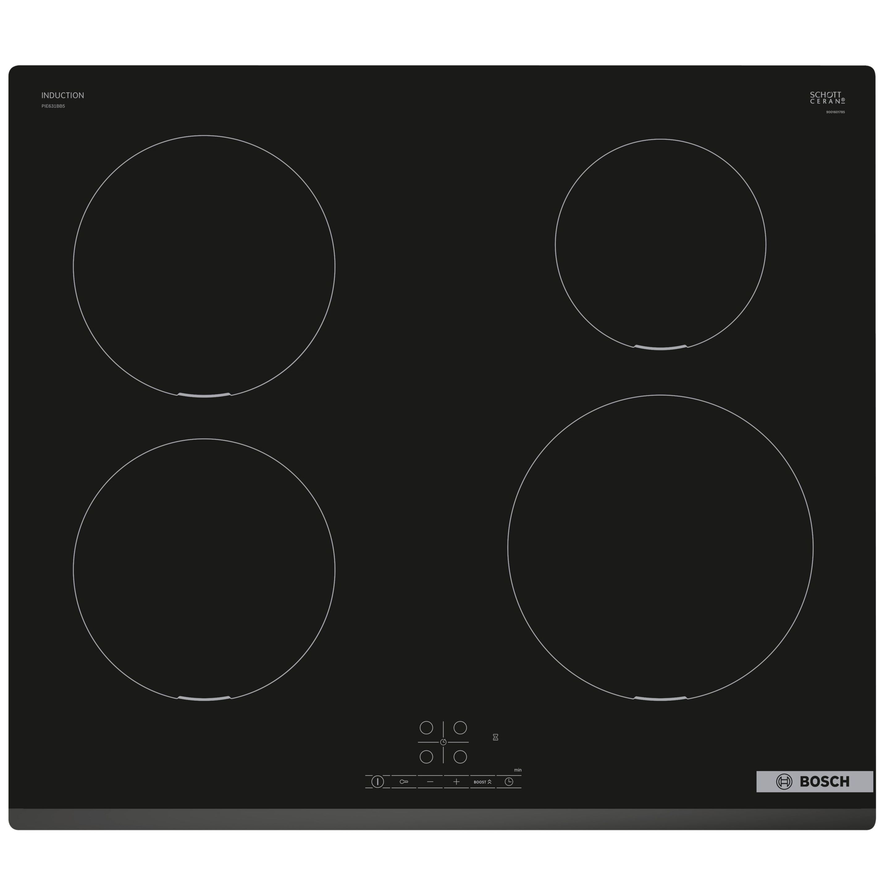 Bosch Series 4 PIE631BB5E 56cm Induction Ceramic hob Black DIY at B&Q