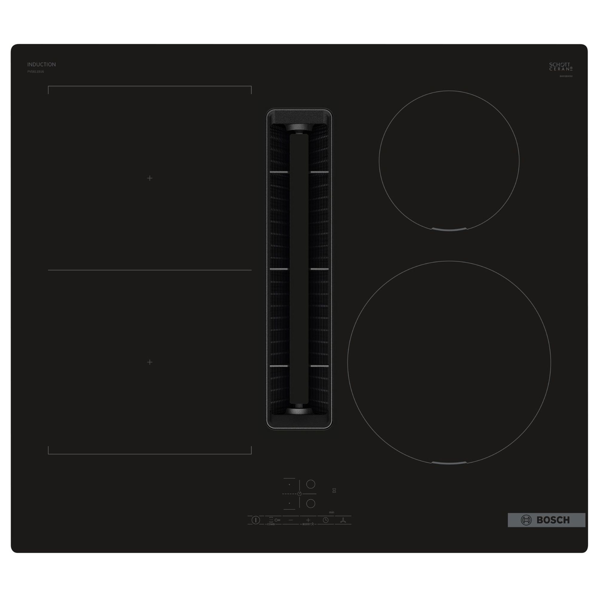 Bosch Series 4 PVS611B16E 59.2cm Mixed Venting Hob - Black