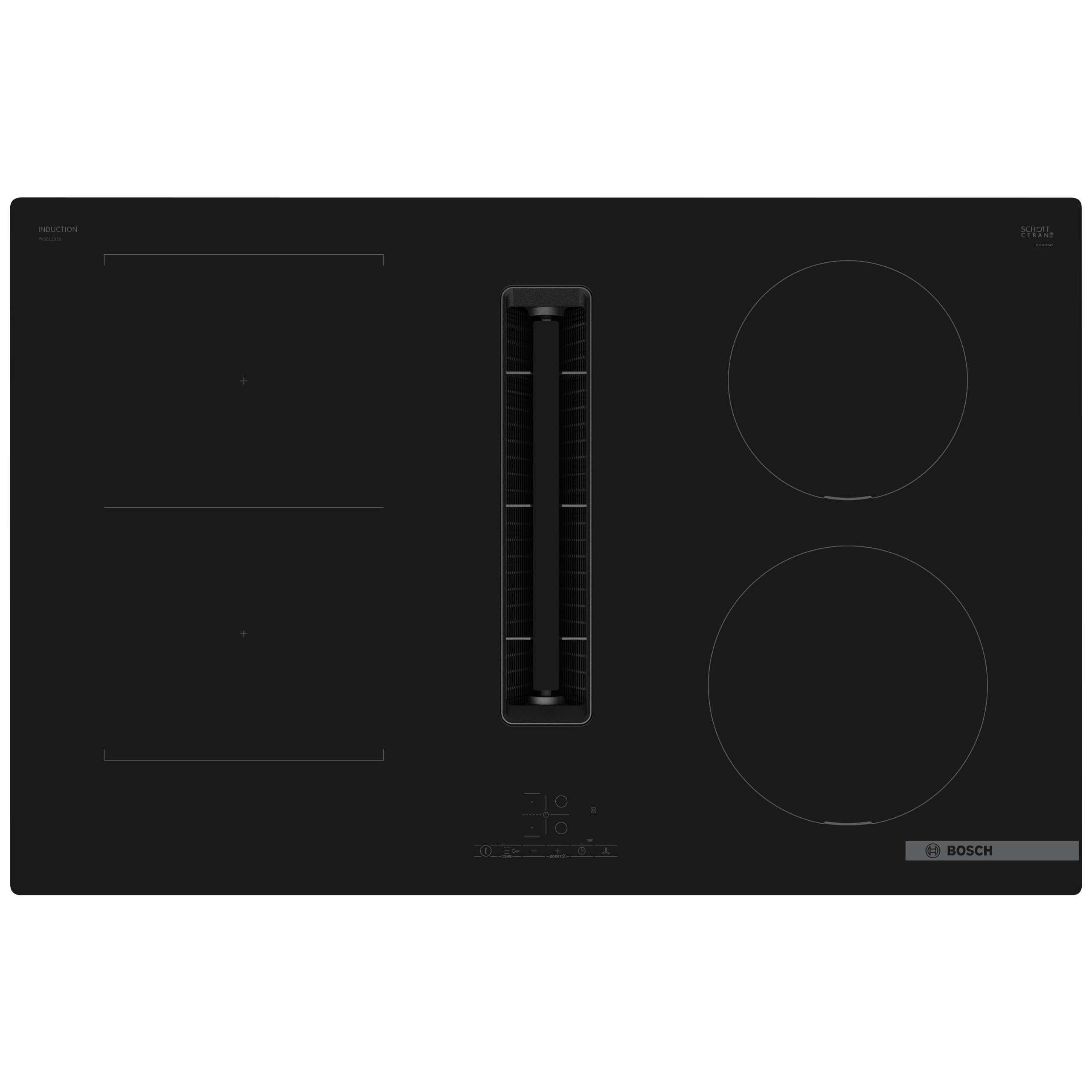 Bosch Series 4 PVS811B16E 75cm Induction Venting Hob - Black