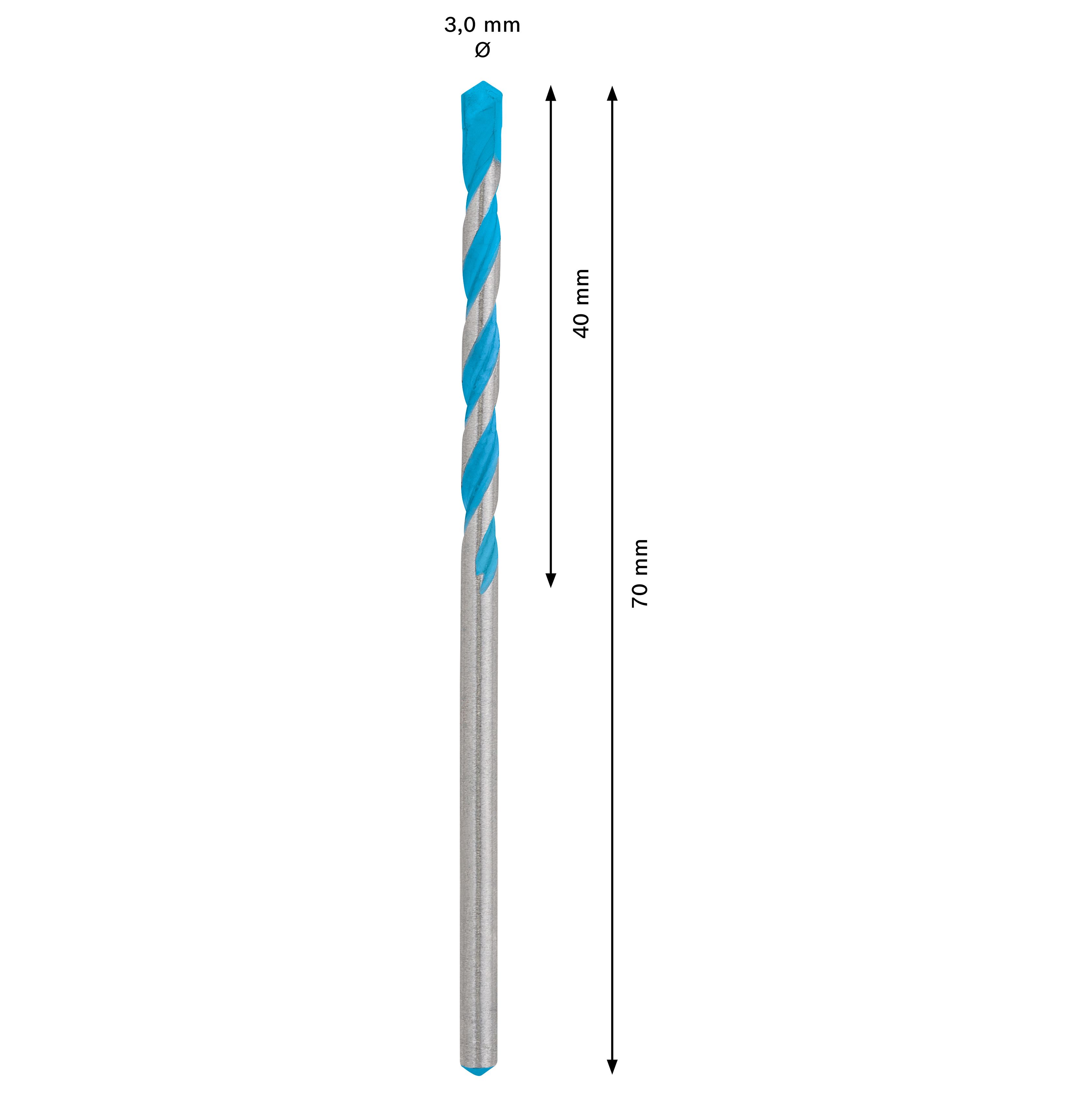 Bosch Straight Multi-purpose Drill bit (Dia)3mm (L)70mm