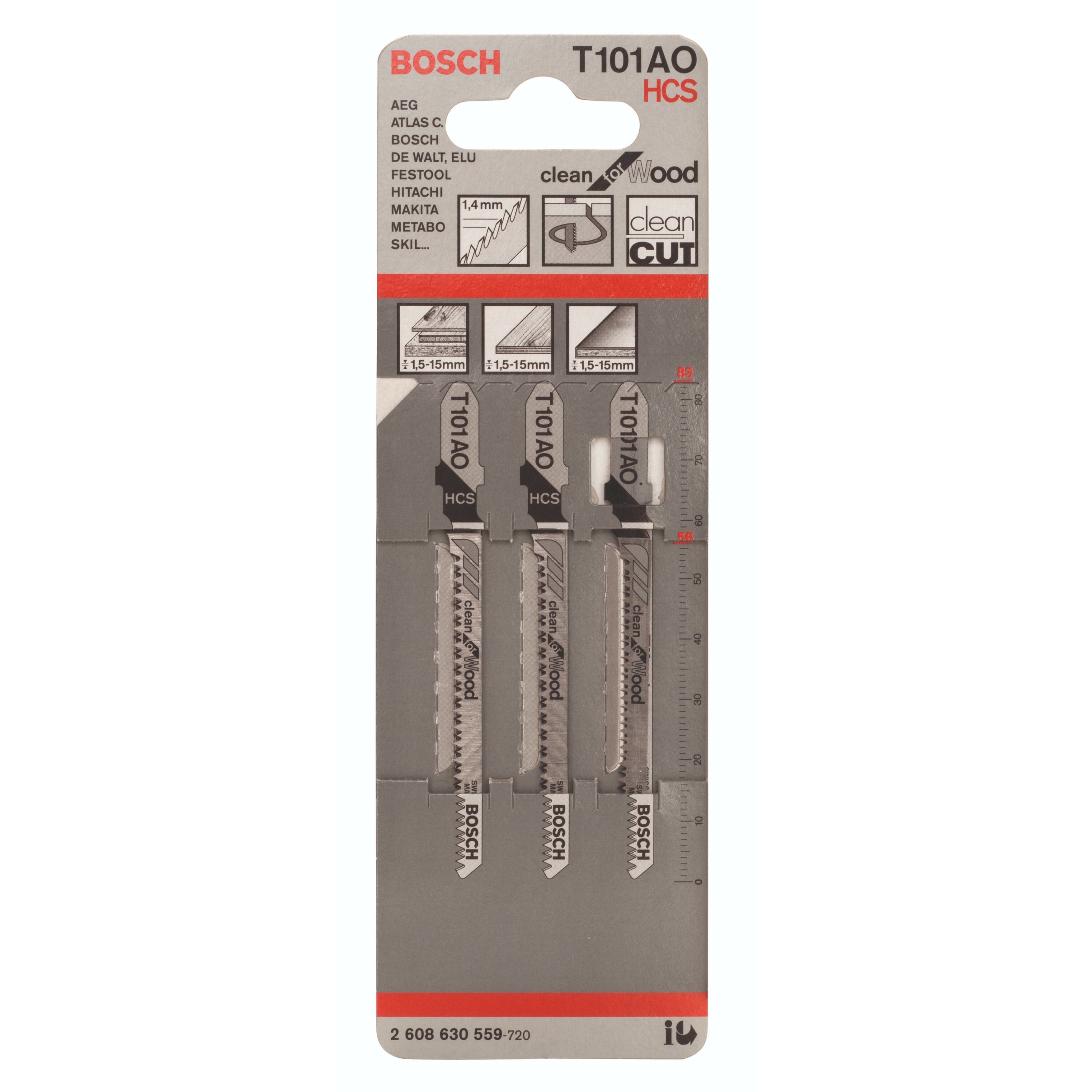 Bosch T101AO 3-1/4 Wood Jigsaw Blade (5) Pack