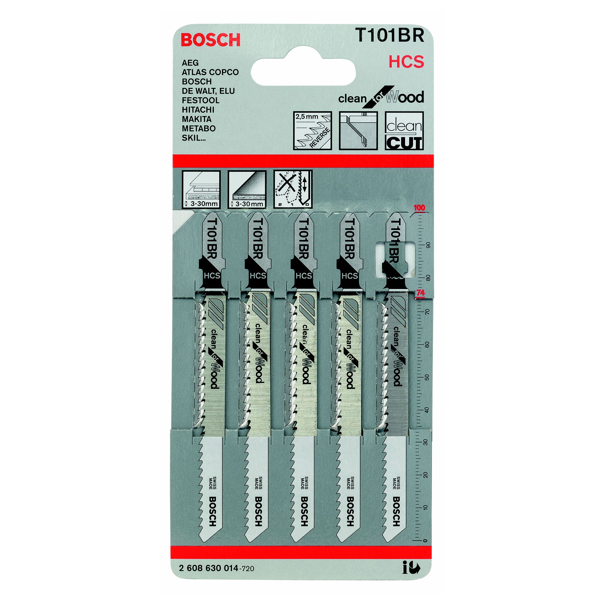 Bosch T-shank Jigsaw blade T101BR (L)100mm, Pack of 2 | DIY at B&Q