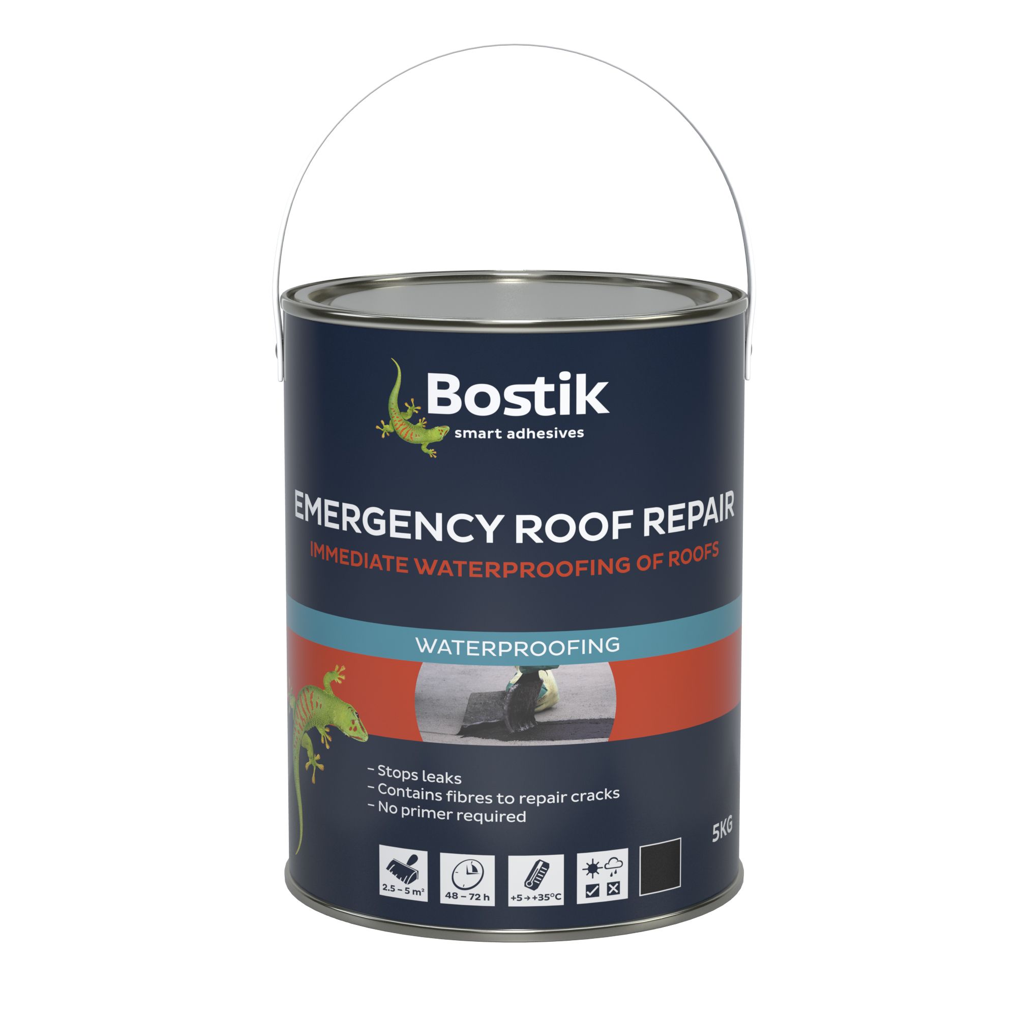 Bostik 5kg Black Roofing waterproofer, Tin