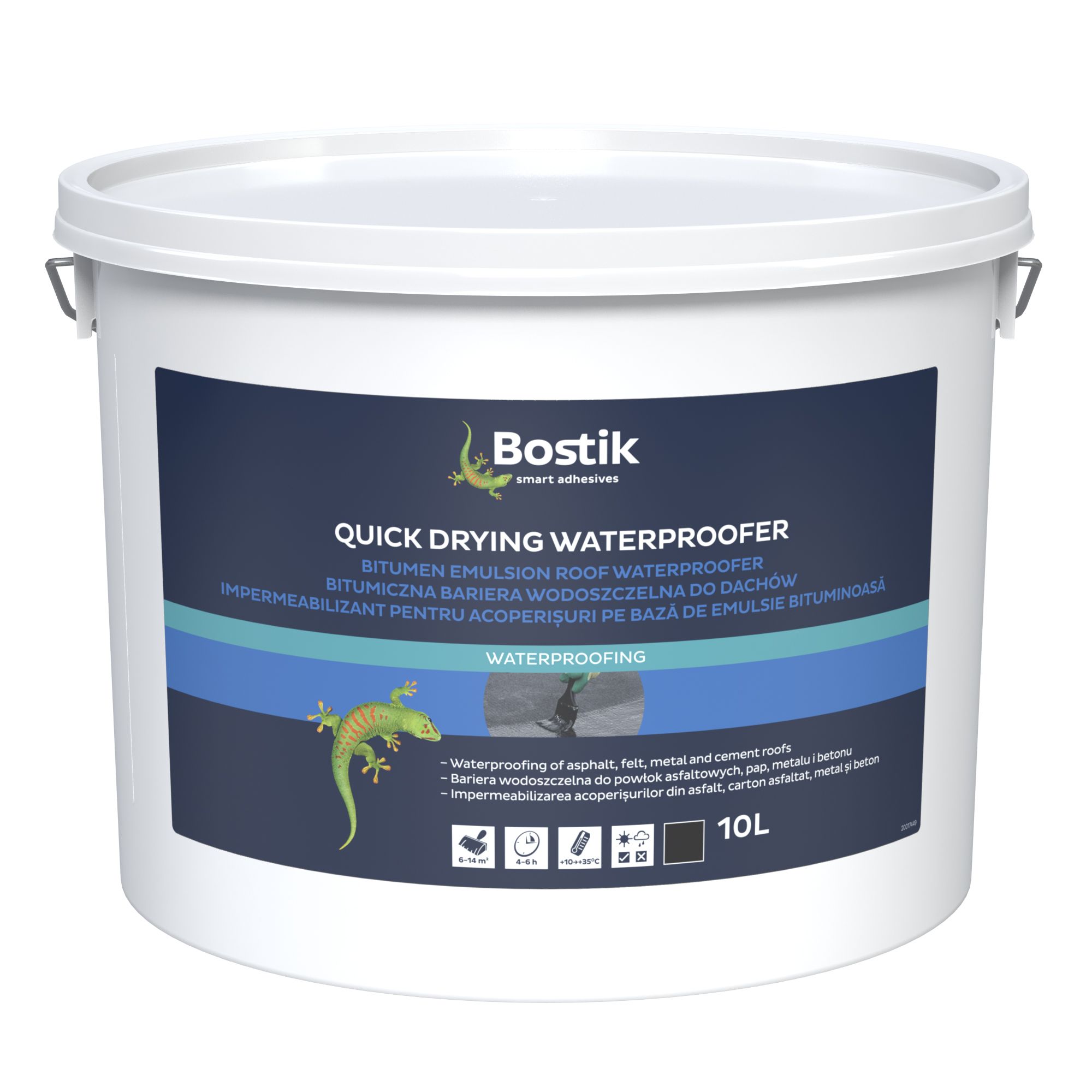 Bostik Black Roofing Waterproofer, 10L Tub | DIY At B&Q