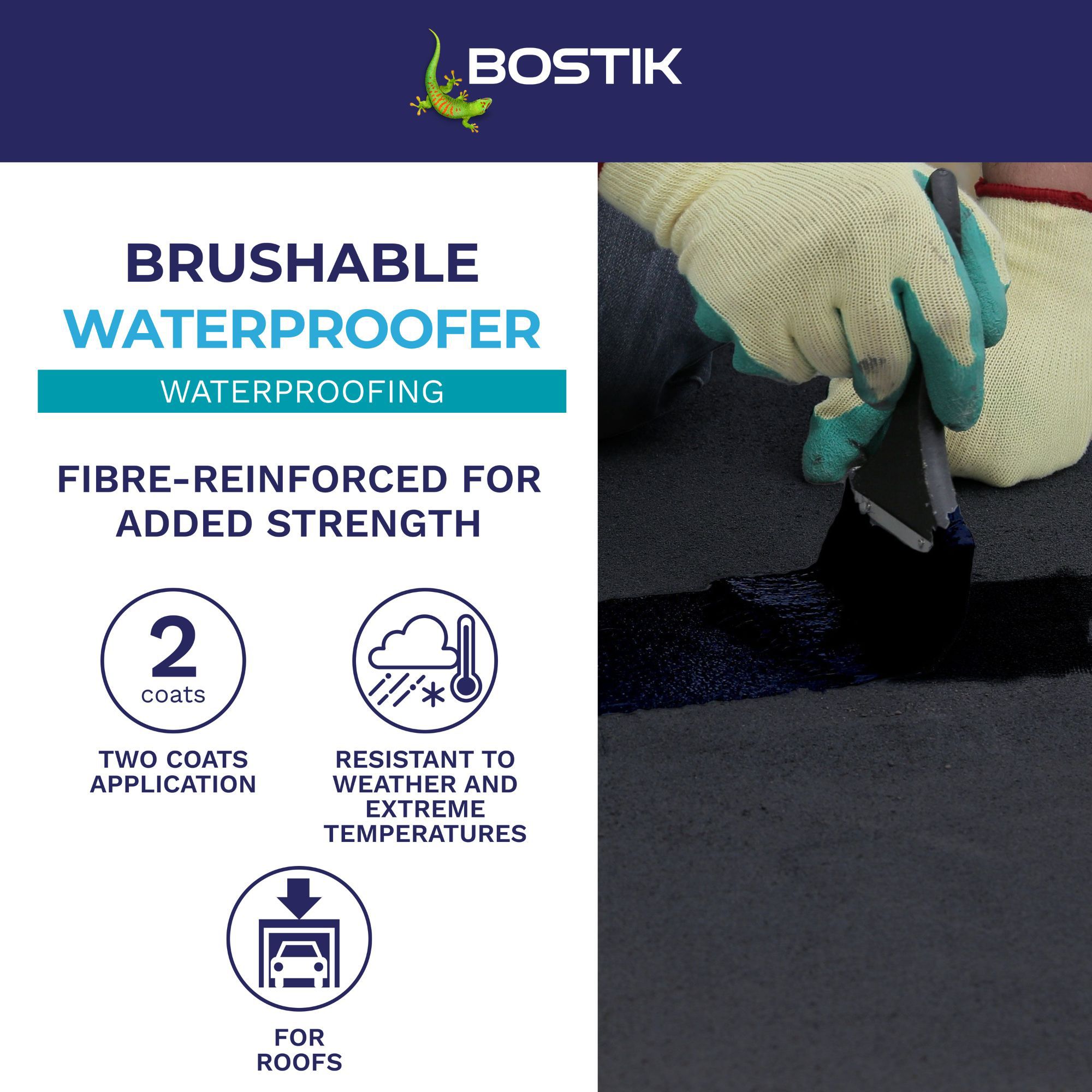 Bostik Black Roofing waterproofer, 2.5L Can