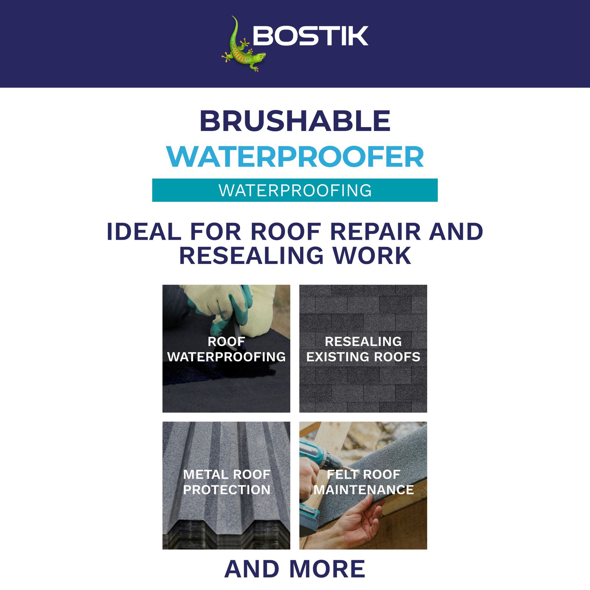 Bostik Black Roofing waterproofer, 2.5L Can